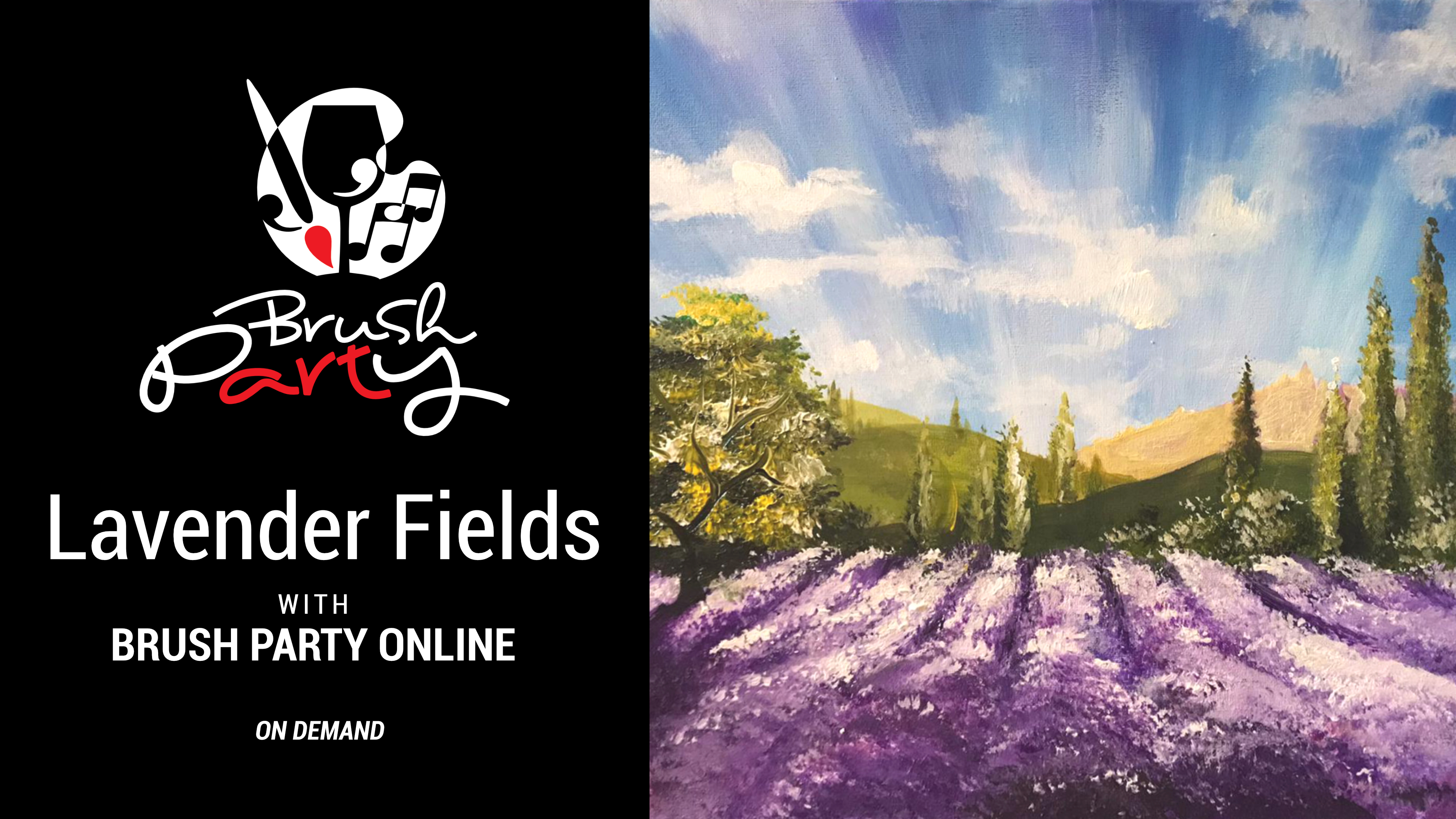 Paint ‘Lavender Fields’ with Brush Party Online