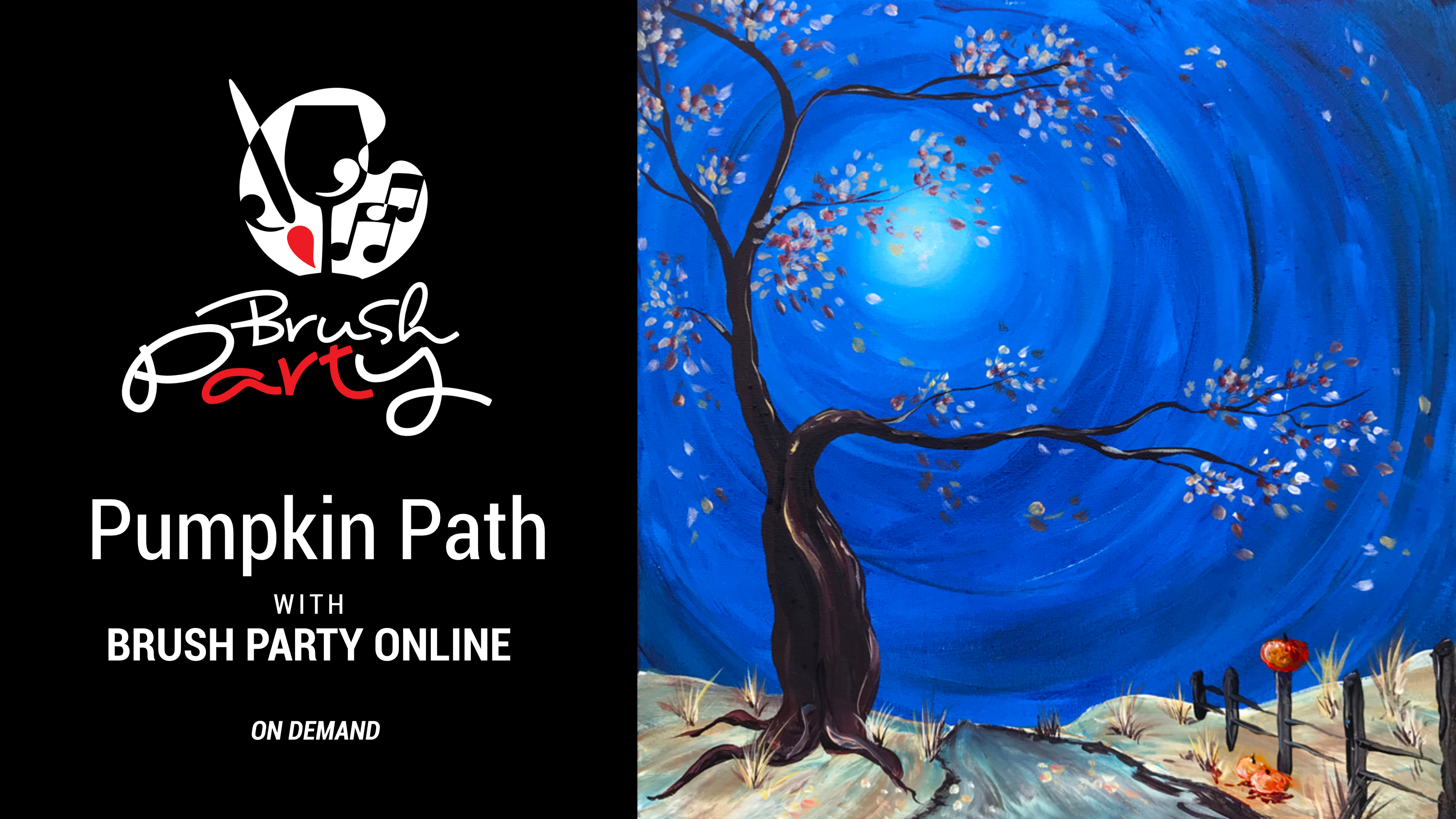 Paint ‘Pumpkin Path’ with Brush Party Online