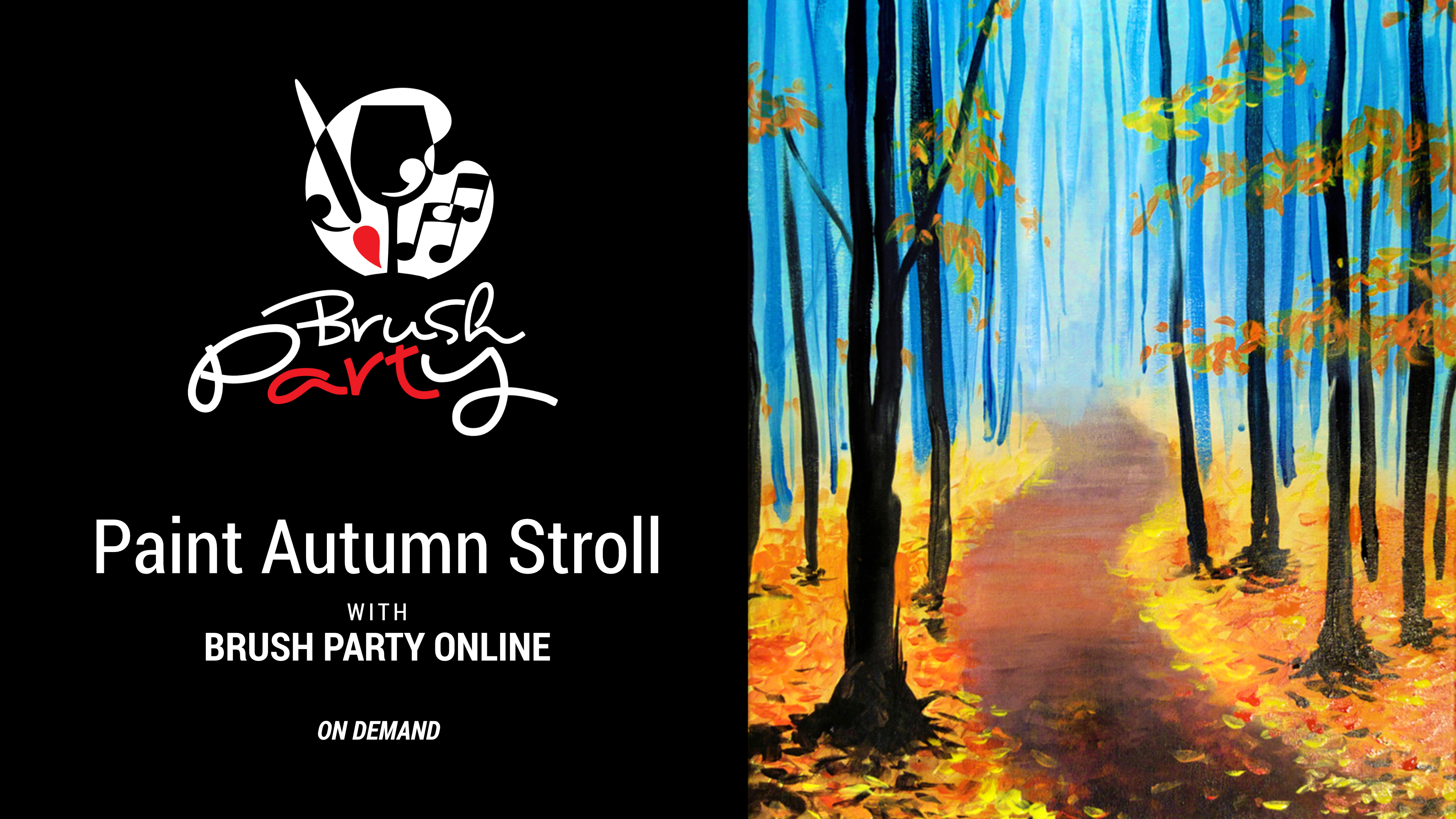 Paint ‘Autumn Stroll’ with Brush Party Online