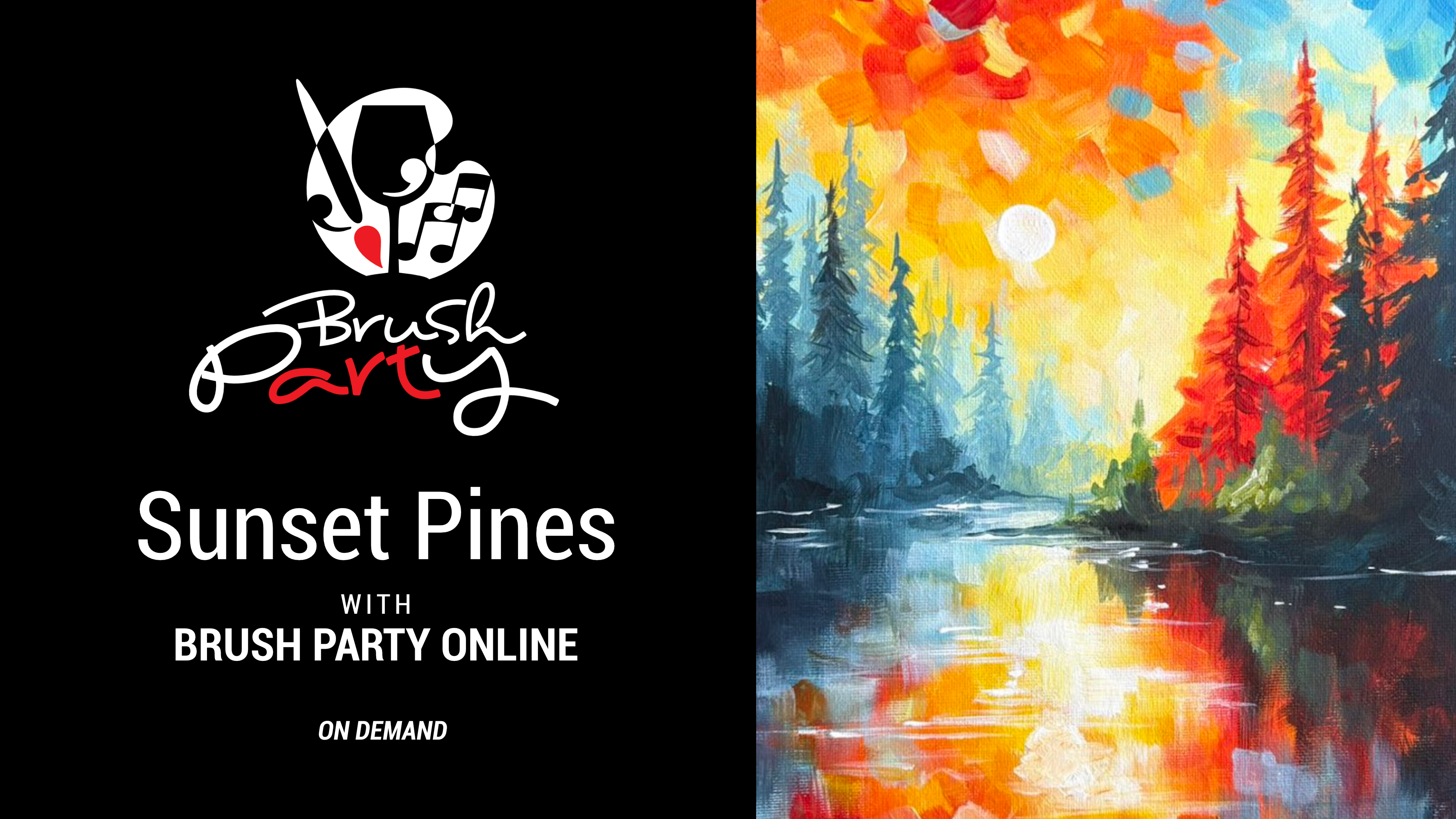 Paint ‘Sunset Pines’ with Brush Party Online