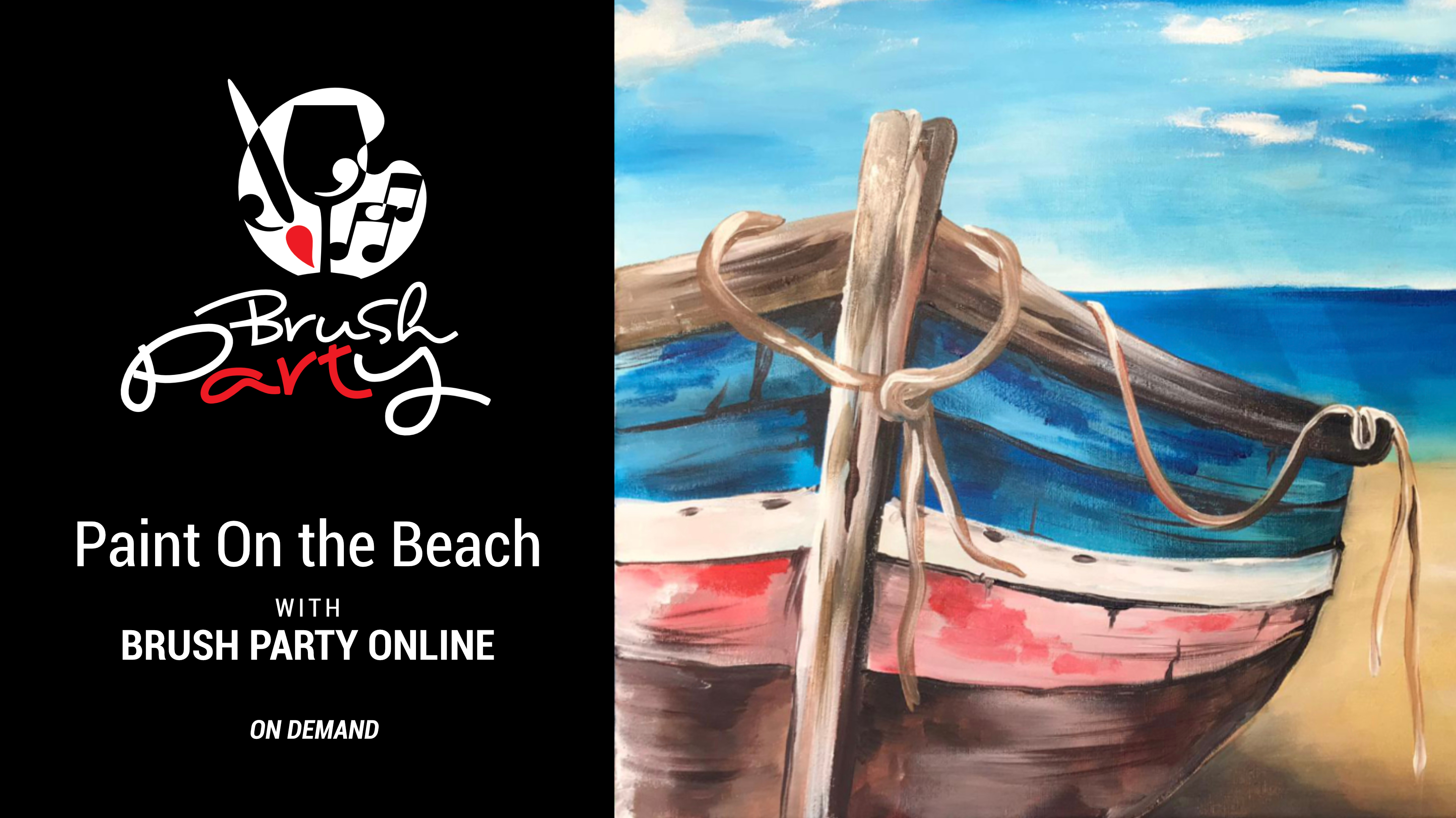 Paint 'On the Beach' with Brush Party Online