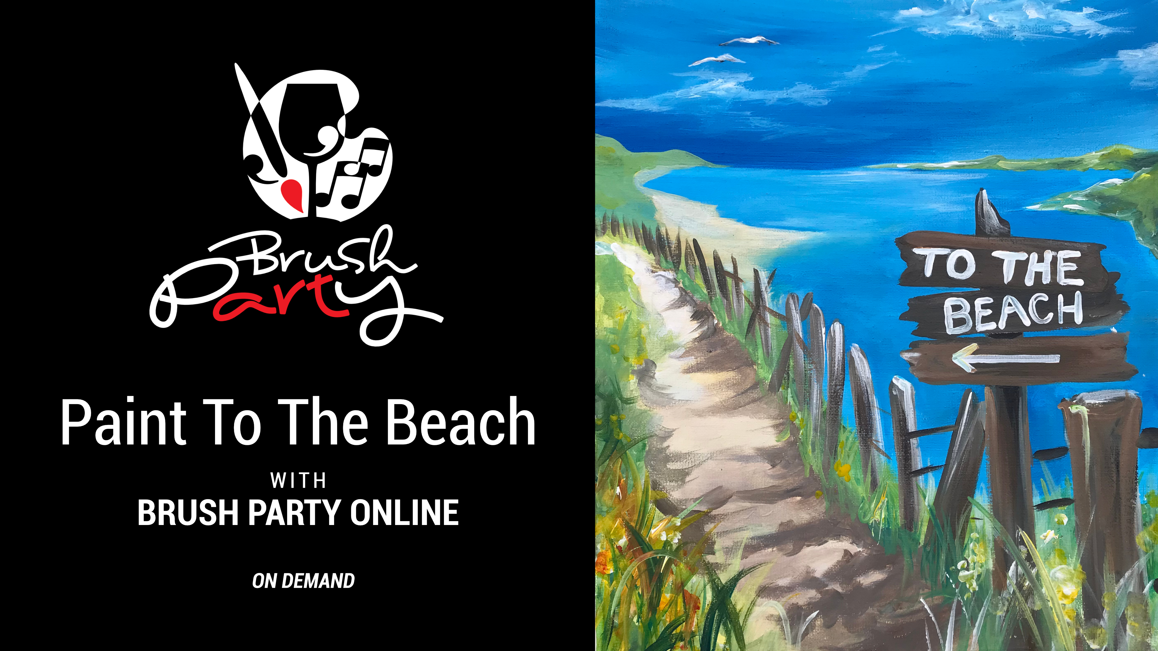Paint ‘To The Beach’ with Brush Party Online