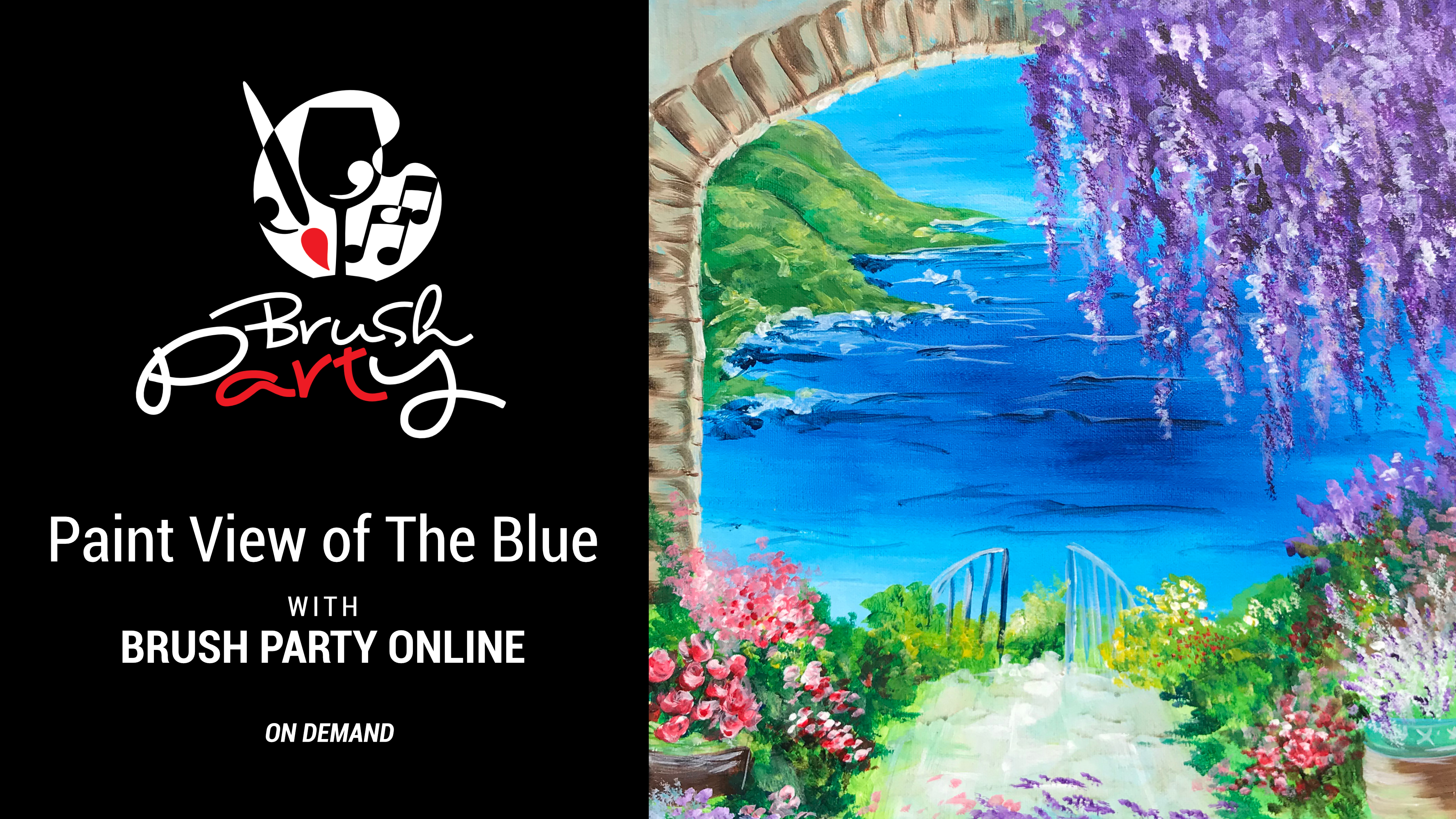 Paint ‘View of The Blue’ with Brush Party Online