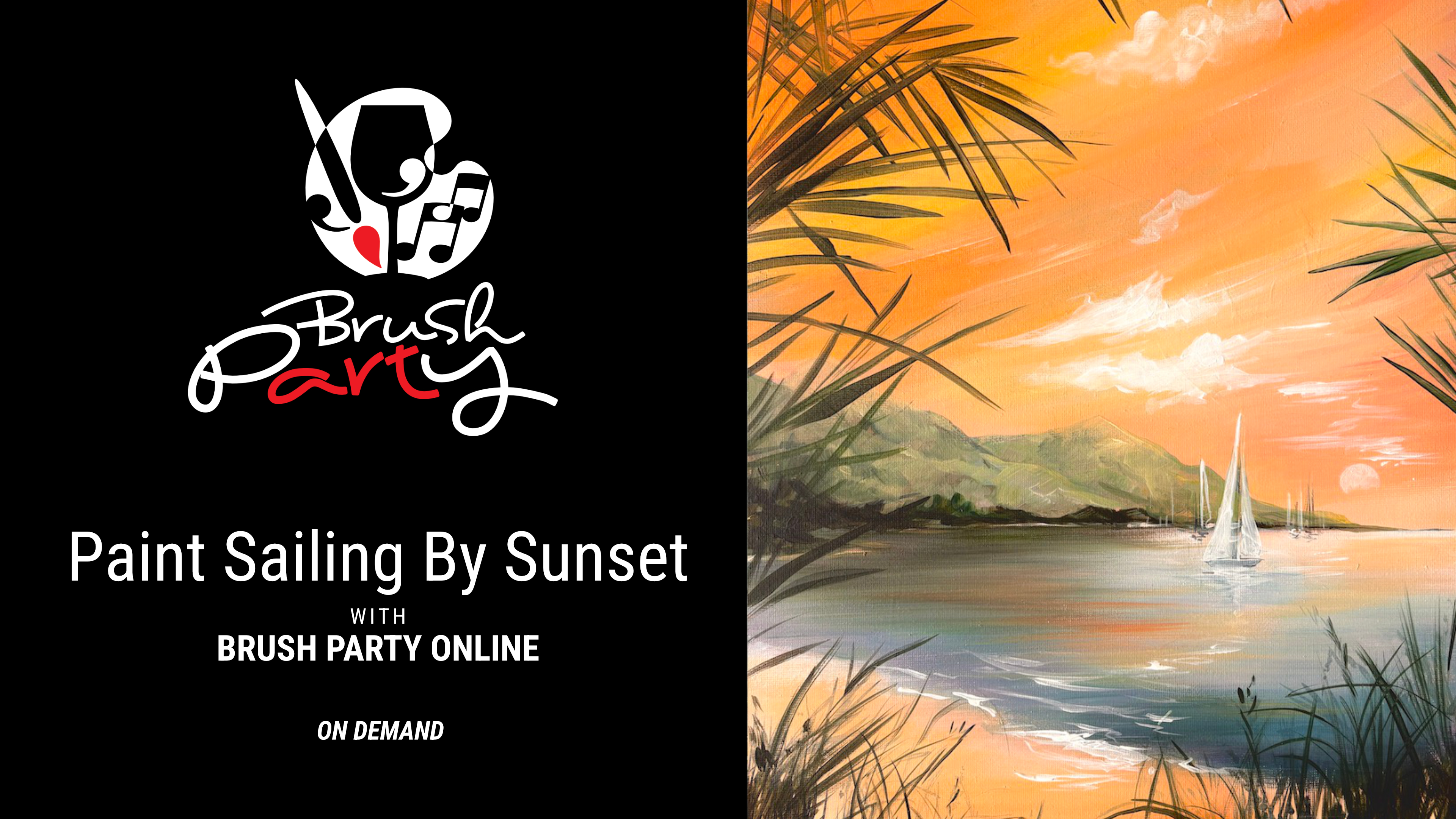 Paint 'Sailing By Sunset' with Brush Party Online