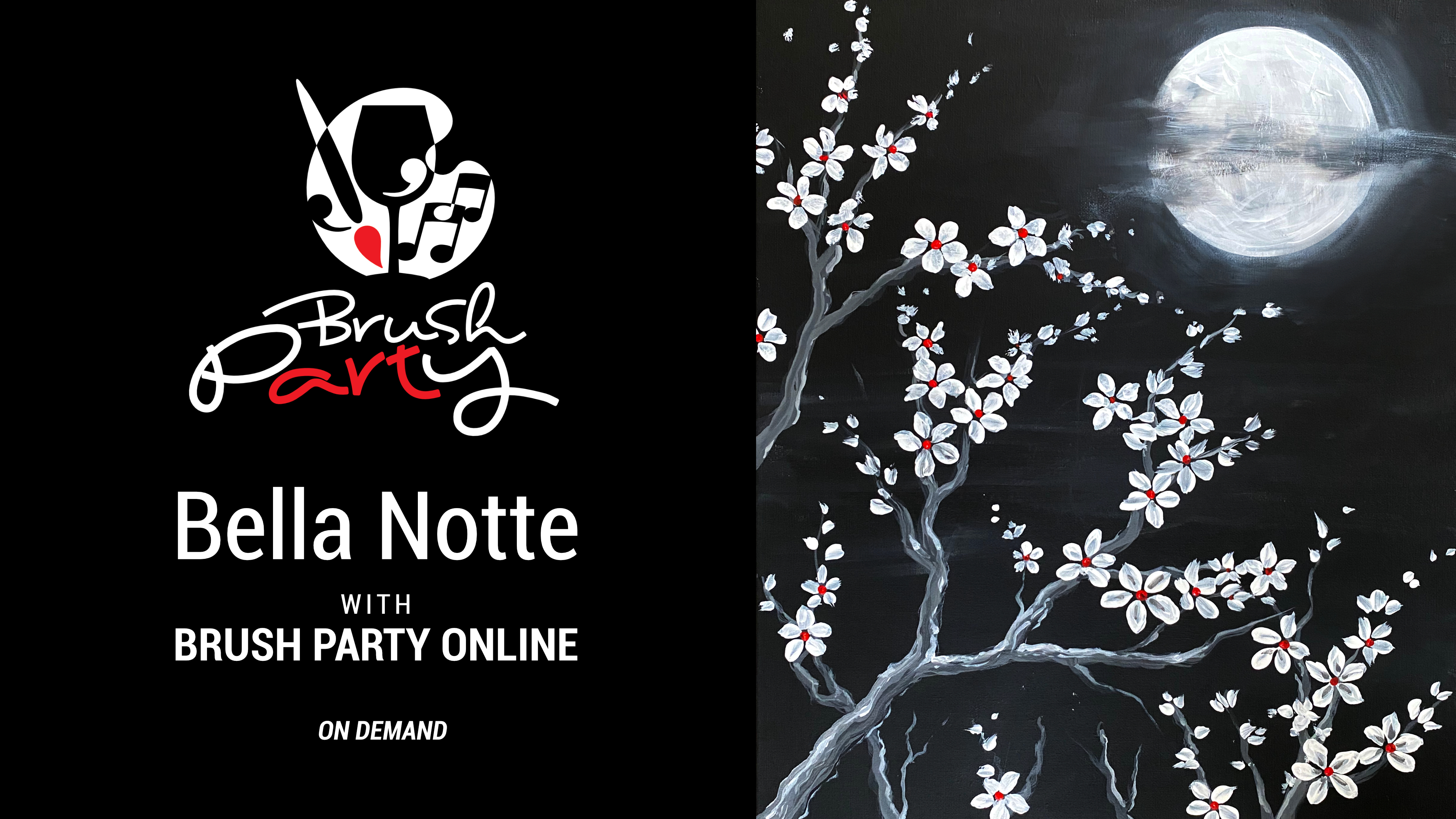 Paint ‘Bella Notte’ with Brush Party Online