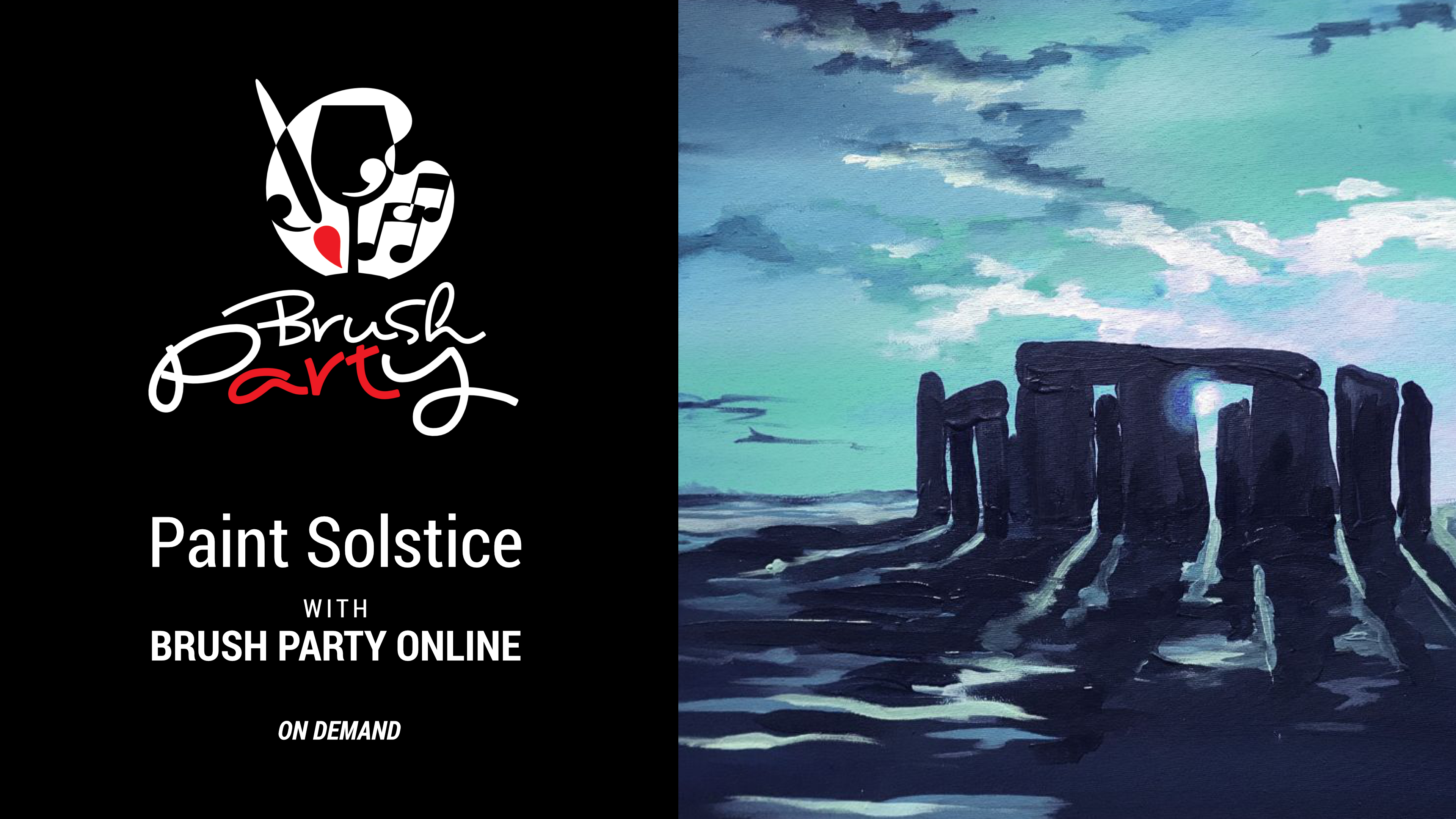 Paint Winter Solstice with Brush Party Online