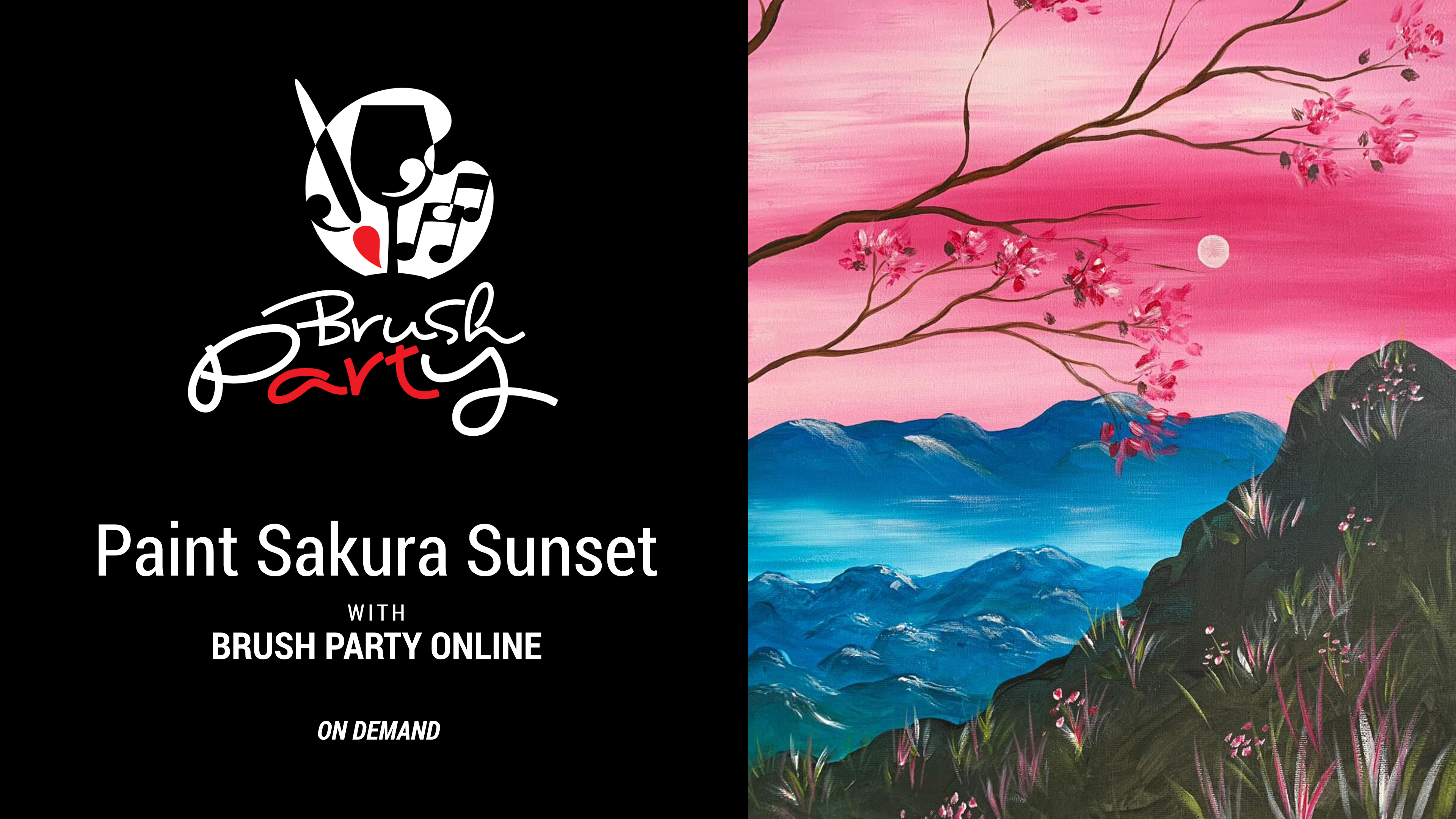 Paint Suakura Sunset with Brush Party Online