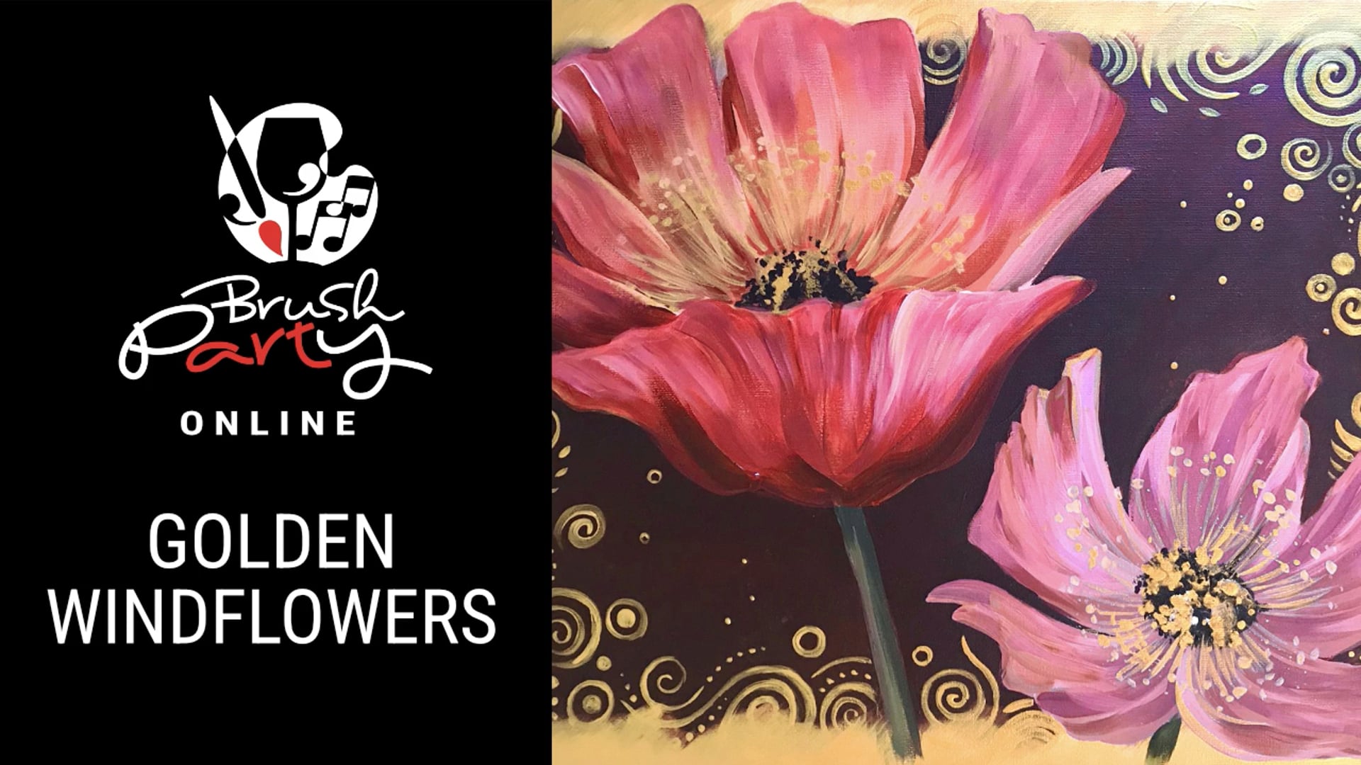 Paint 'Golden Windflowers' with Brush Party Online