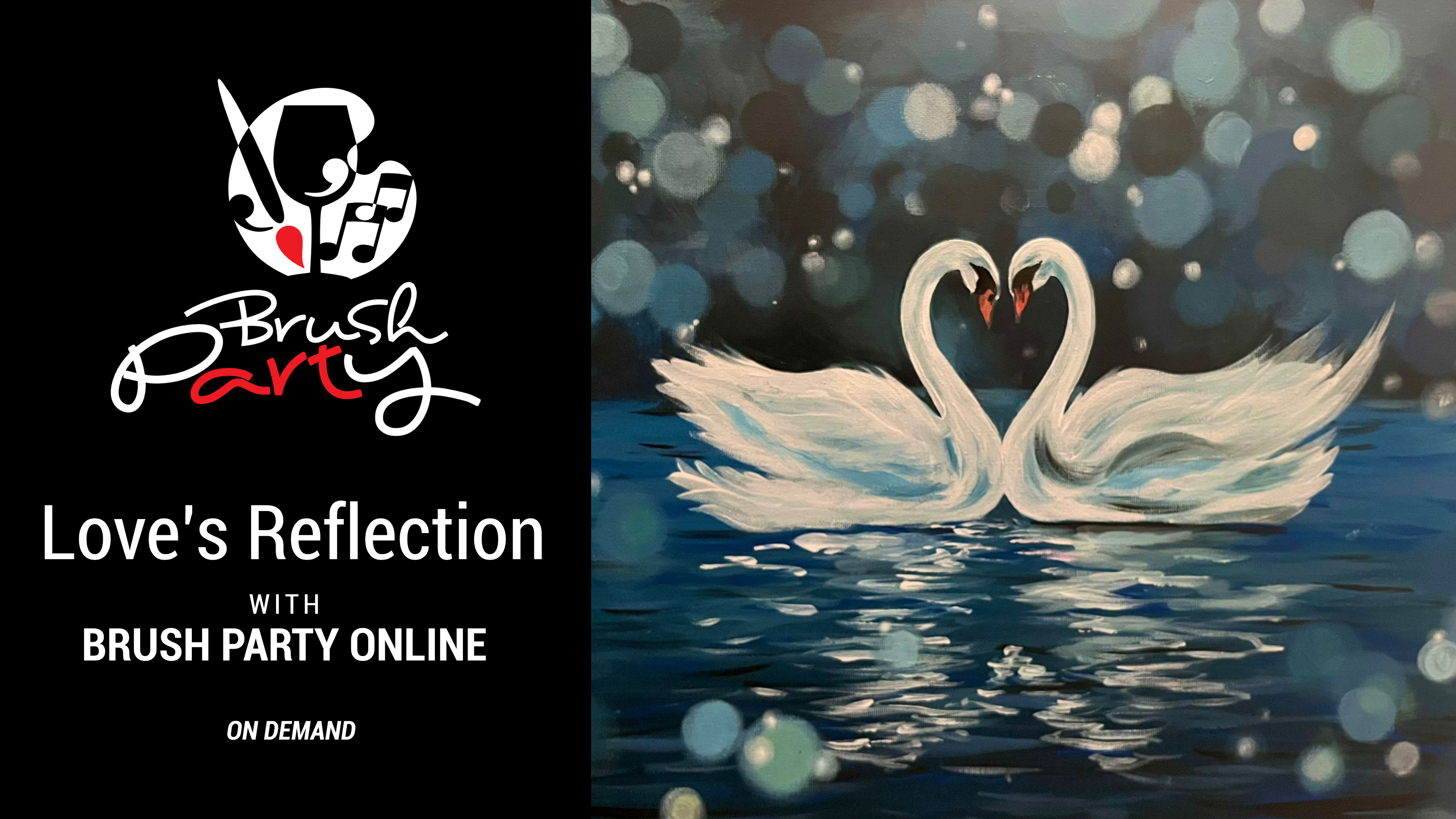 Paint ‘Love’s Reflection’ with Brush Party Online