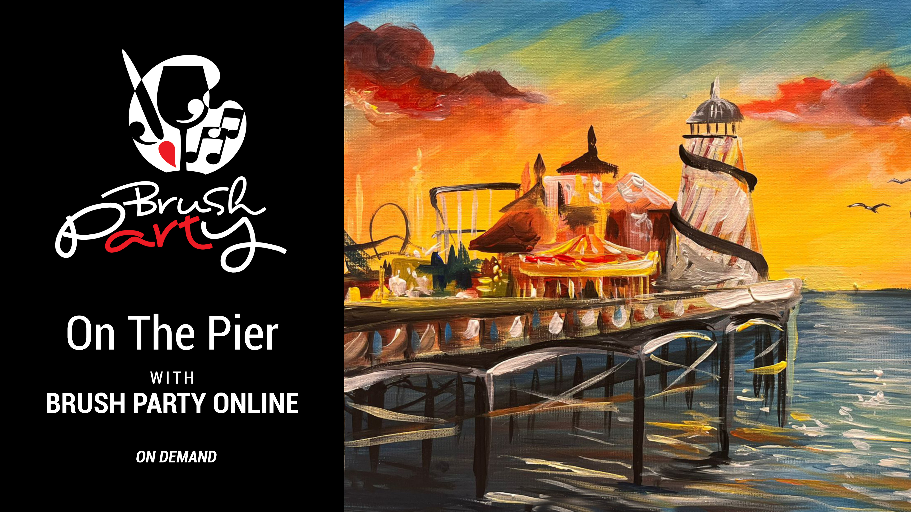 Paint ‘On The Pier’ with Brush Party Online
