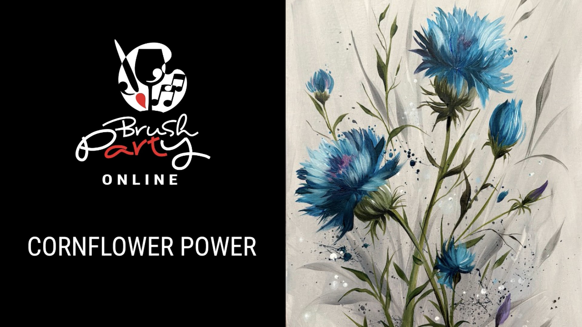 Paint 'Cornflower Power' with Brush Party Online