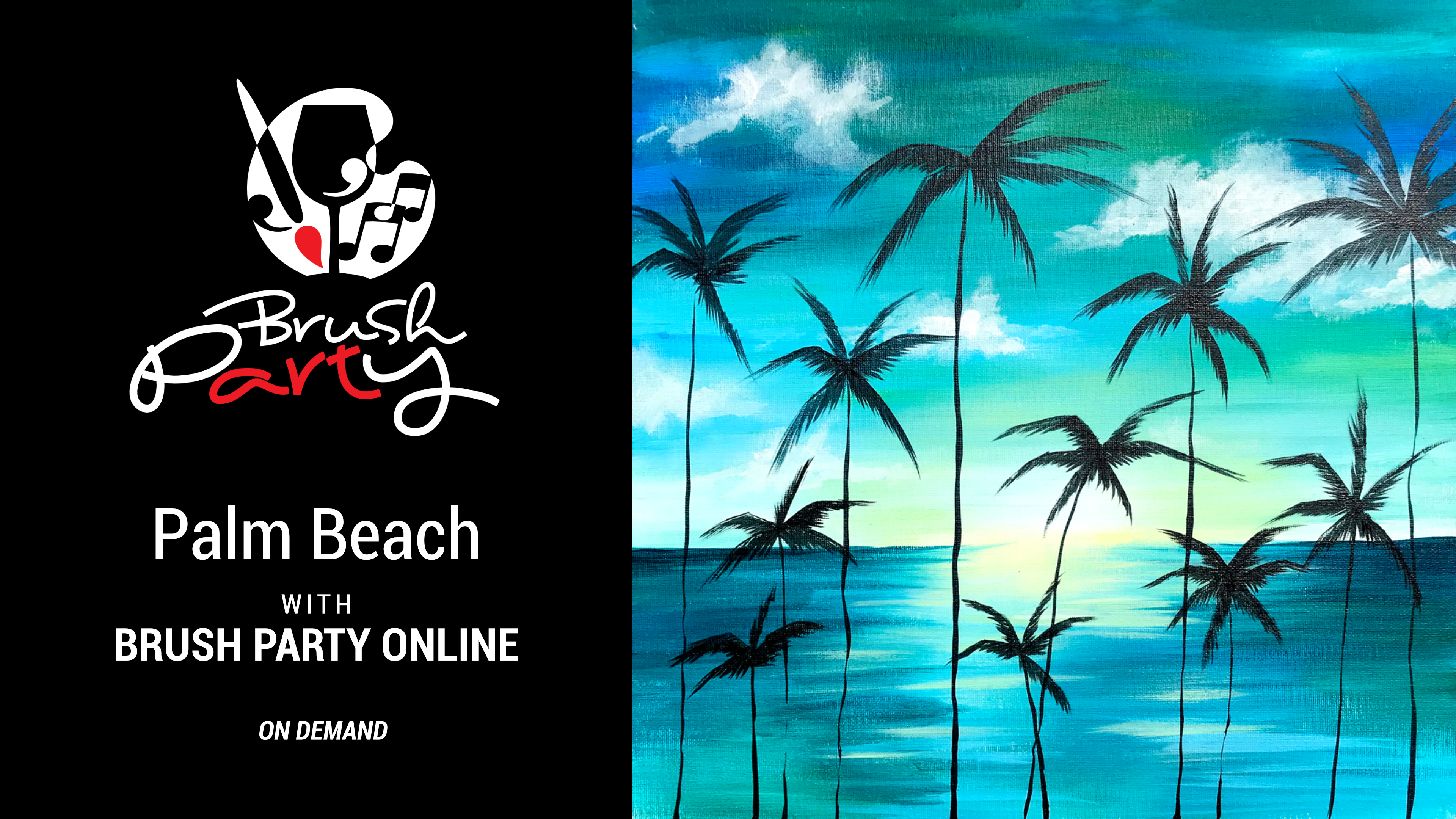 Paint ‘Palm Beach’ with Brush Party Online