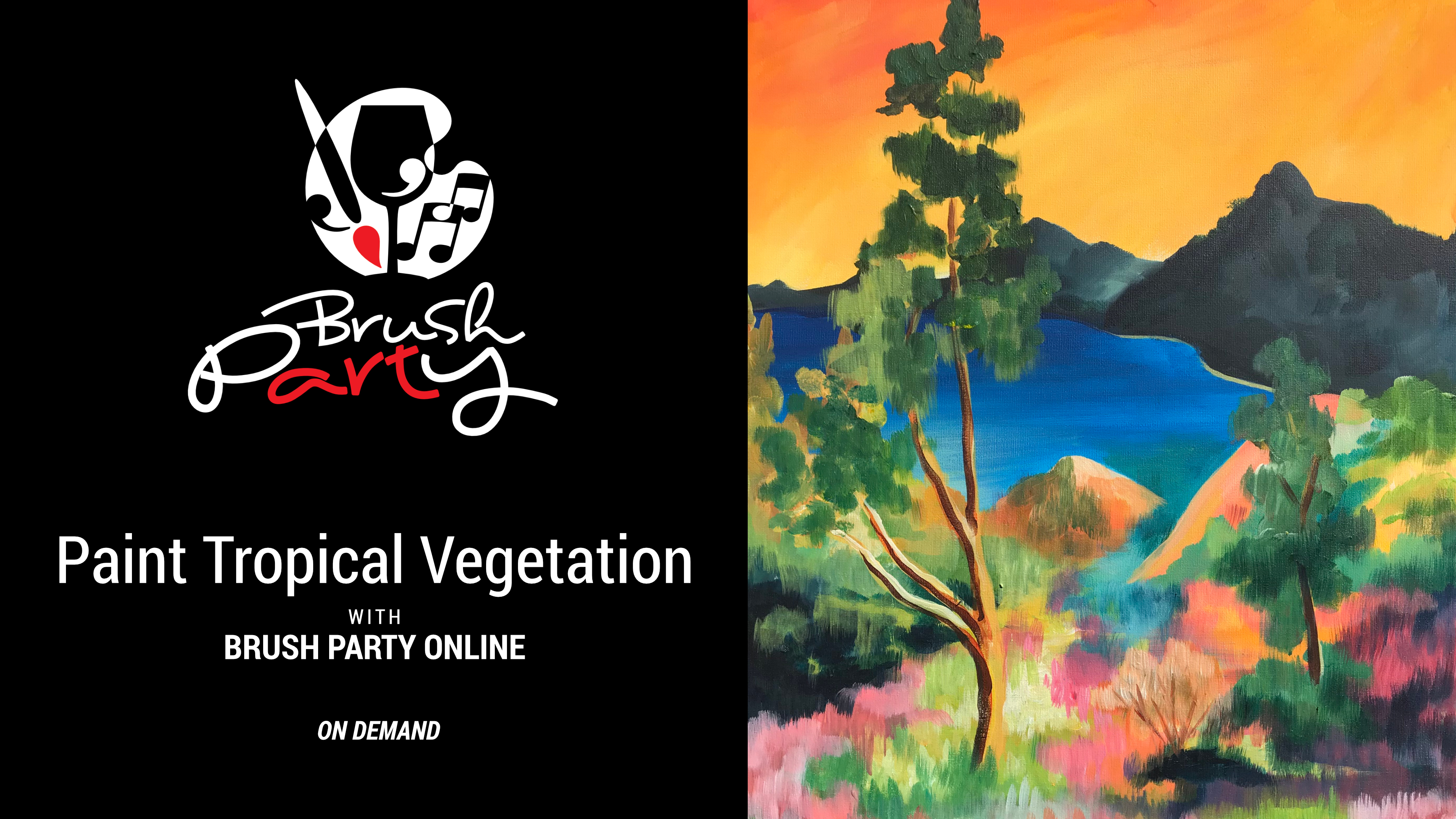 Paint Tropical Vegetation (in the style of Gauguin) with Brush Party Online