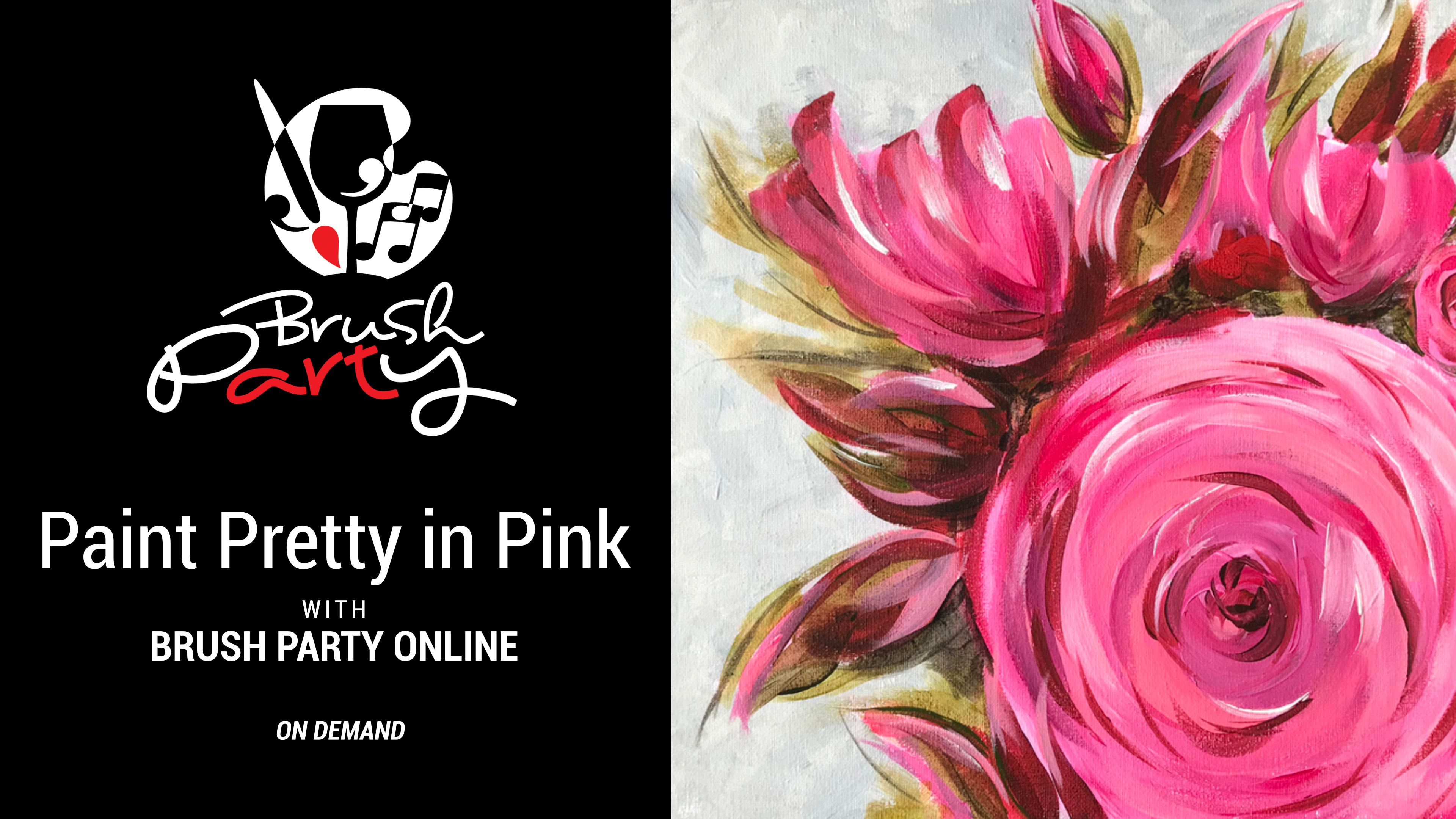 Paint ‘Pretty in Pink’ with Brush Party Online
