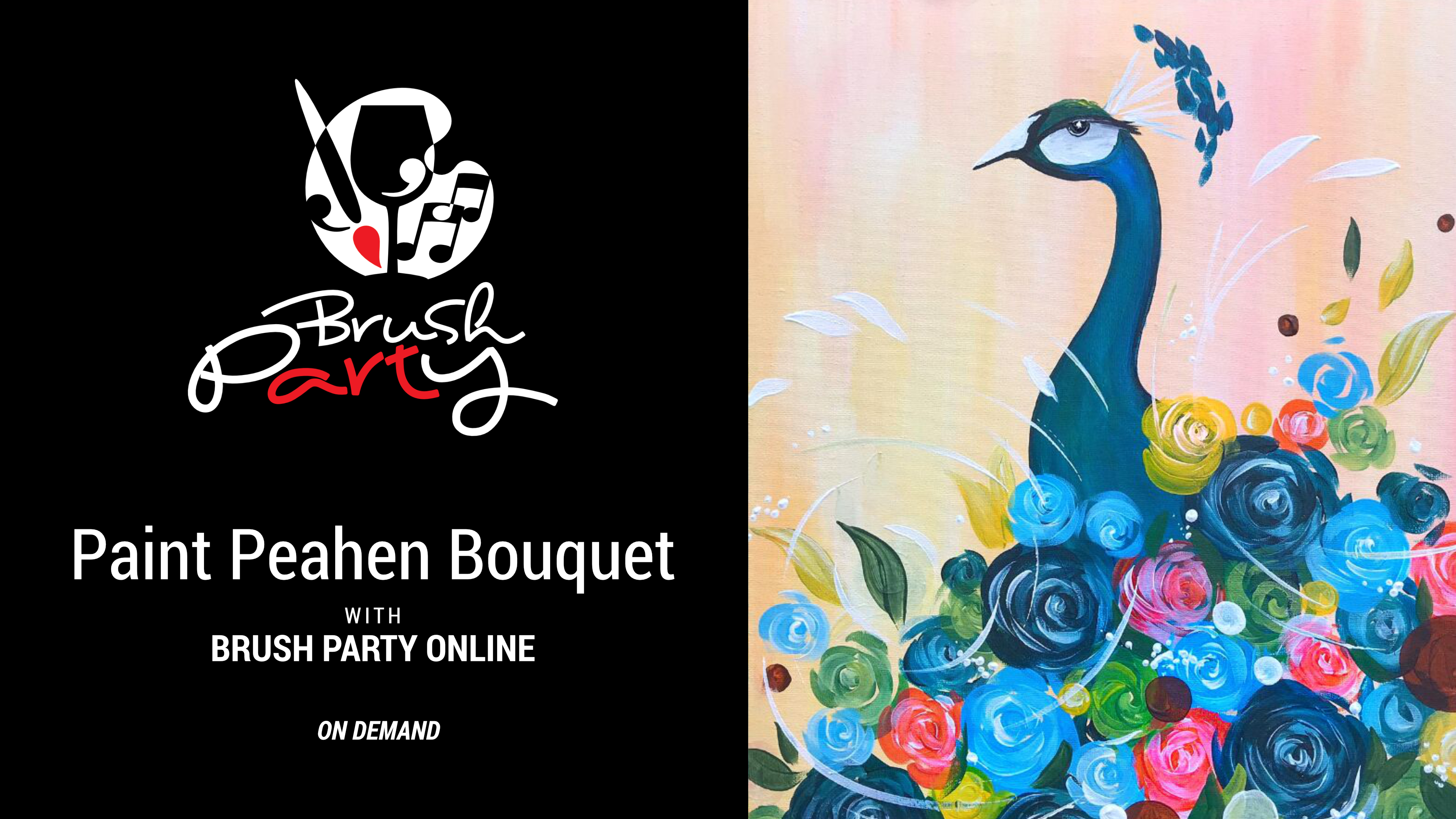 Paint Peahen Bouquet with Brush Party Online