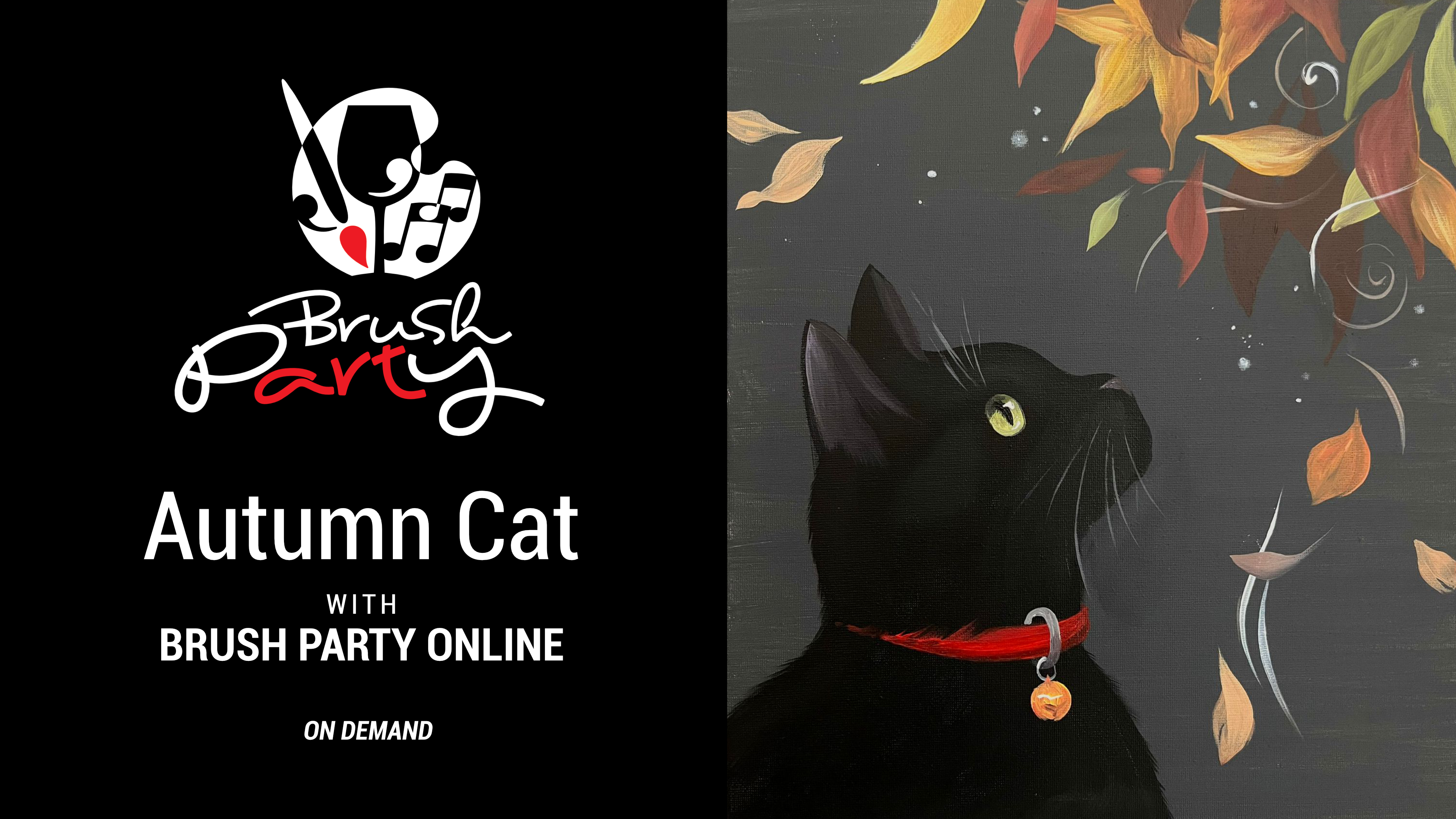 Paint ‘Autumn Cat’ with Brush Party Online