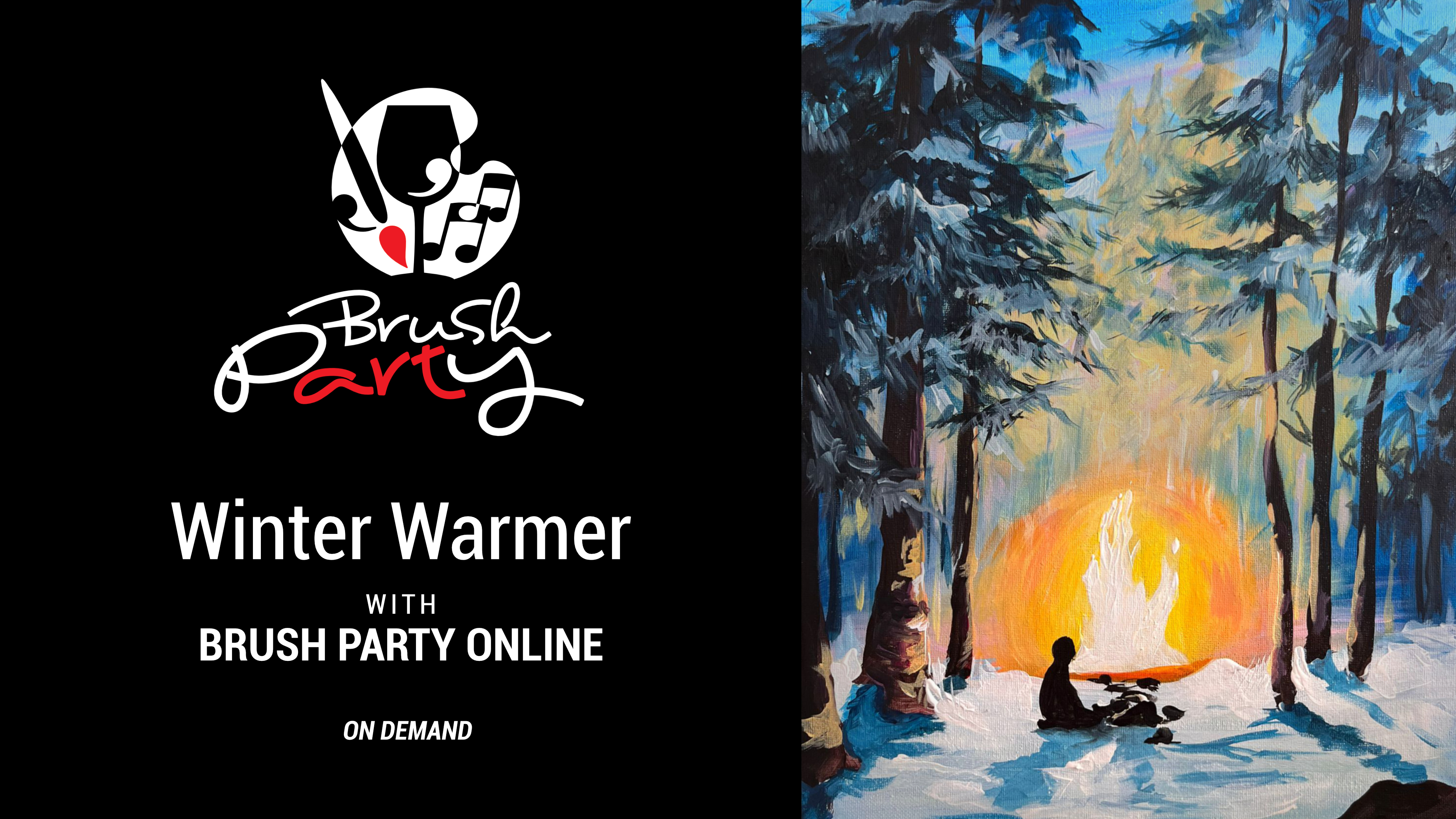 Paint ‘Winter Warmer’ with Brush Party Online