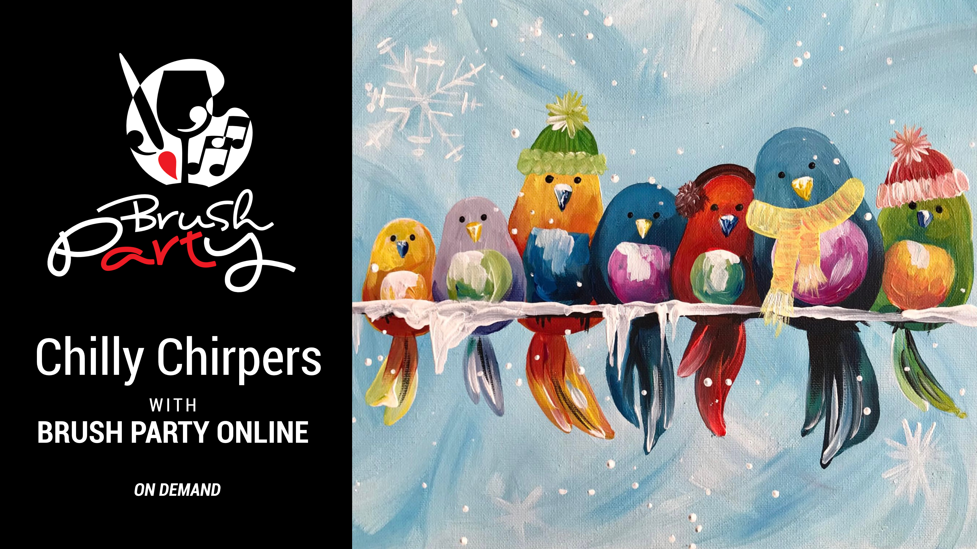 Paint ‘Chilly Chirpers’ with Brush Party Online