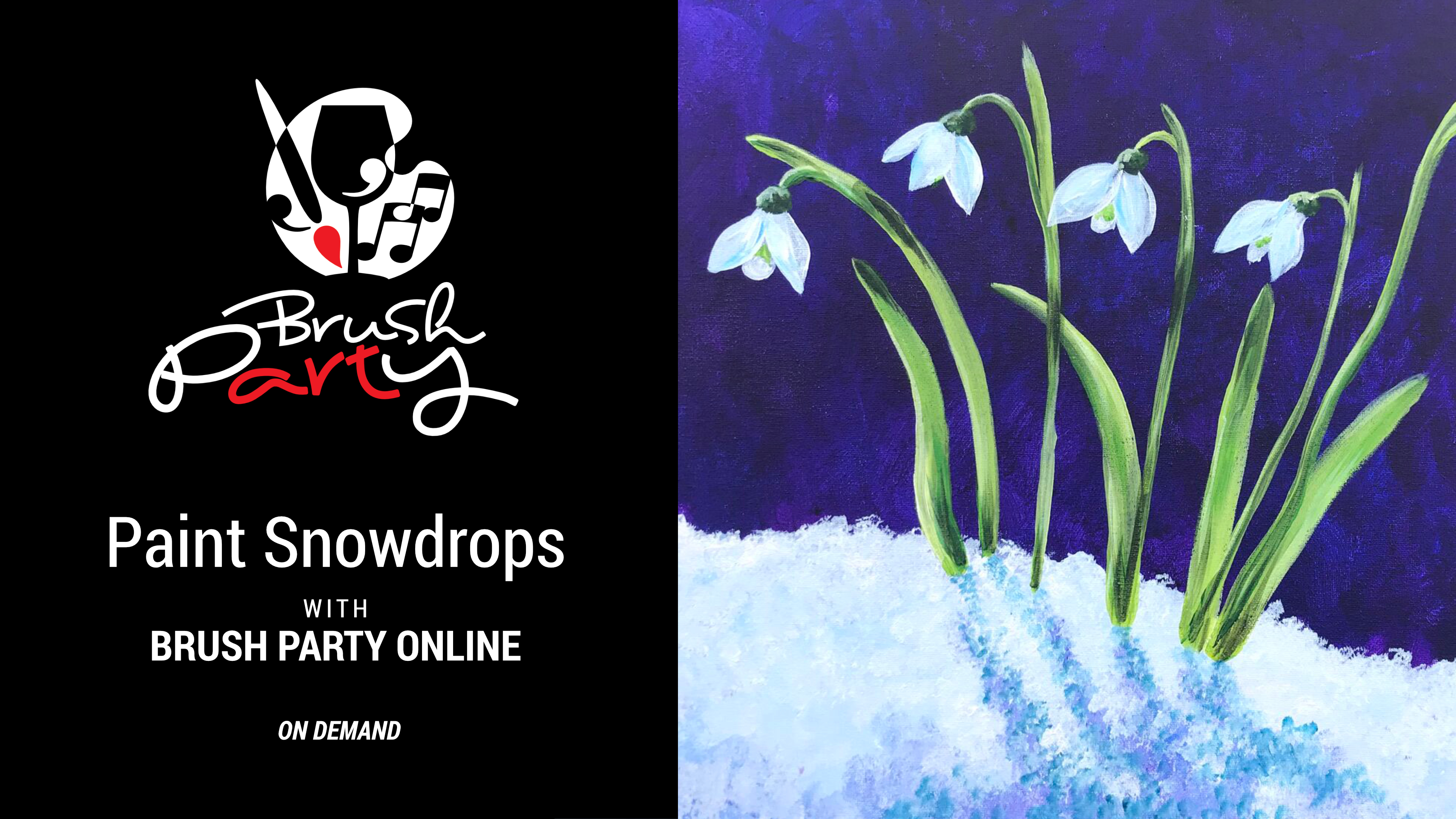 Paint ‘Snowdrops’ with Brush Party Online