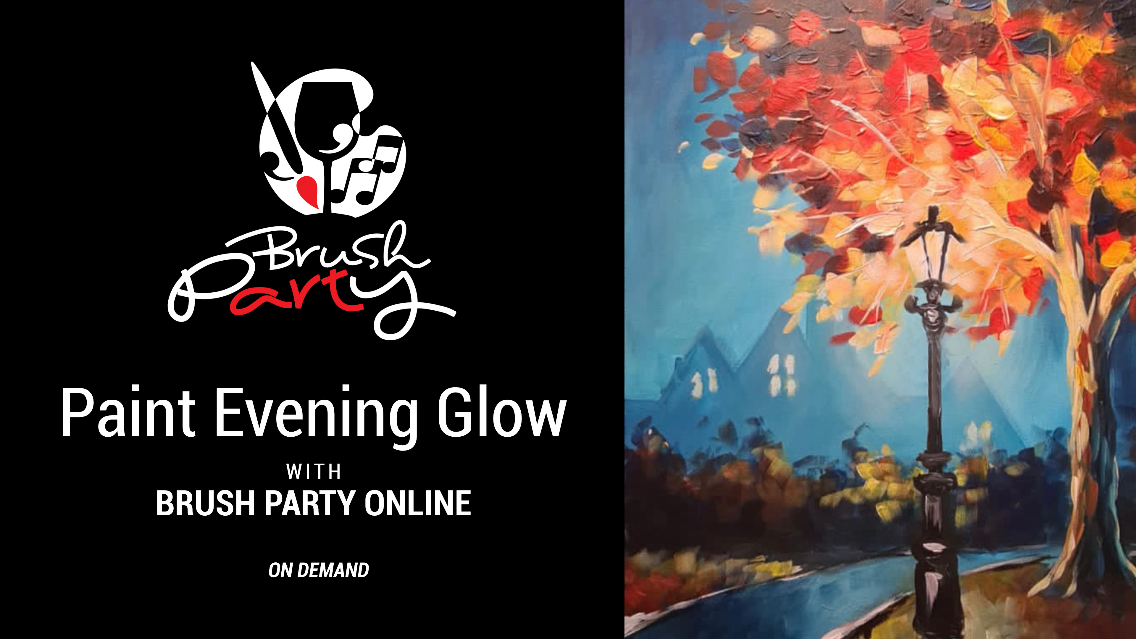 Paint Evening Glow with Brush Party Online