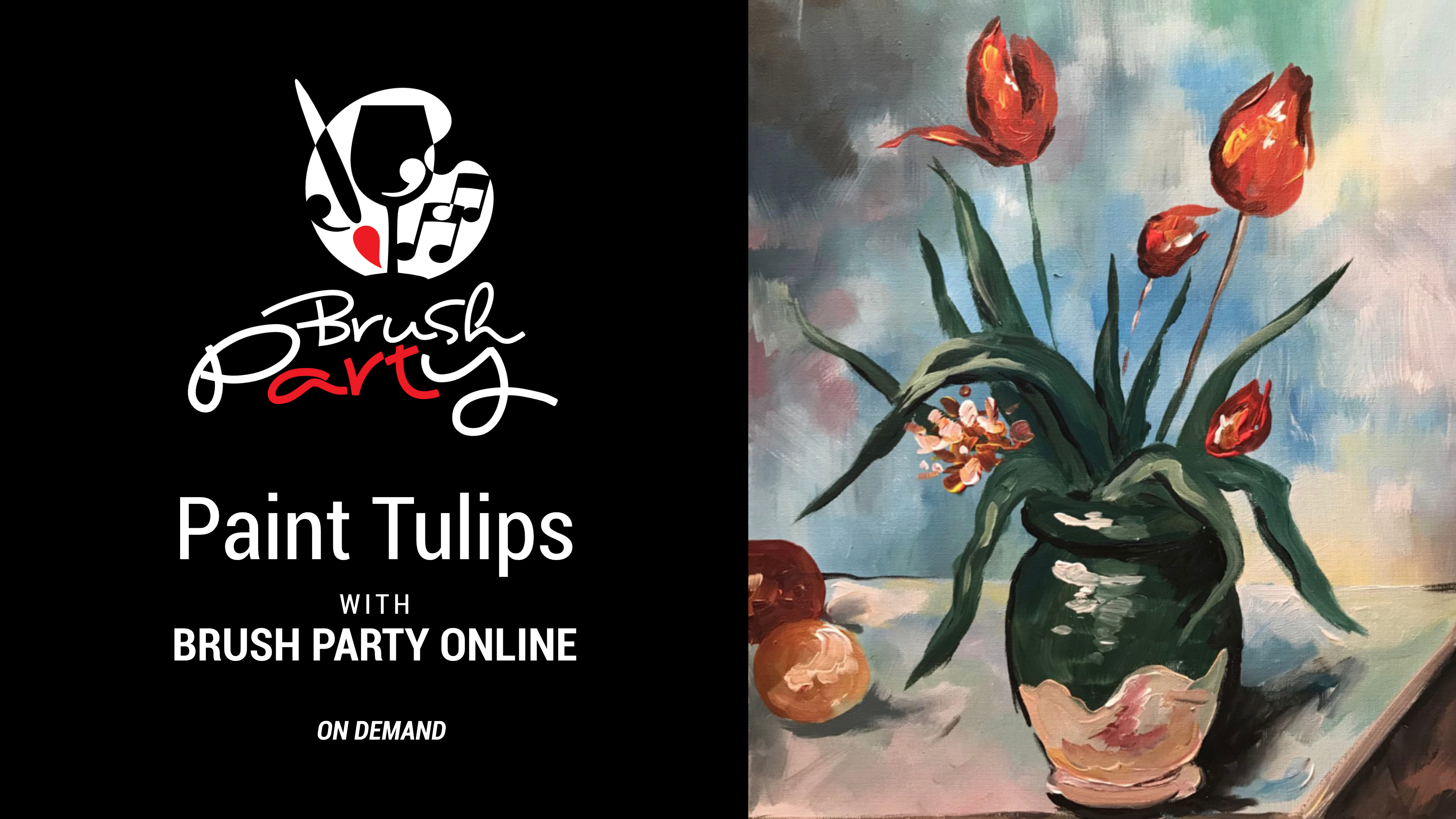 Paint Tulips (in the style of Cézanne) with Brush Party Online