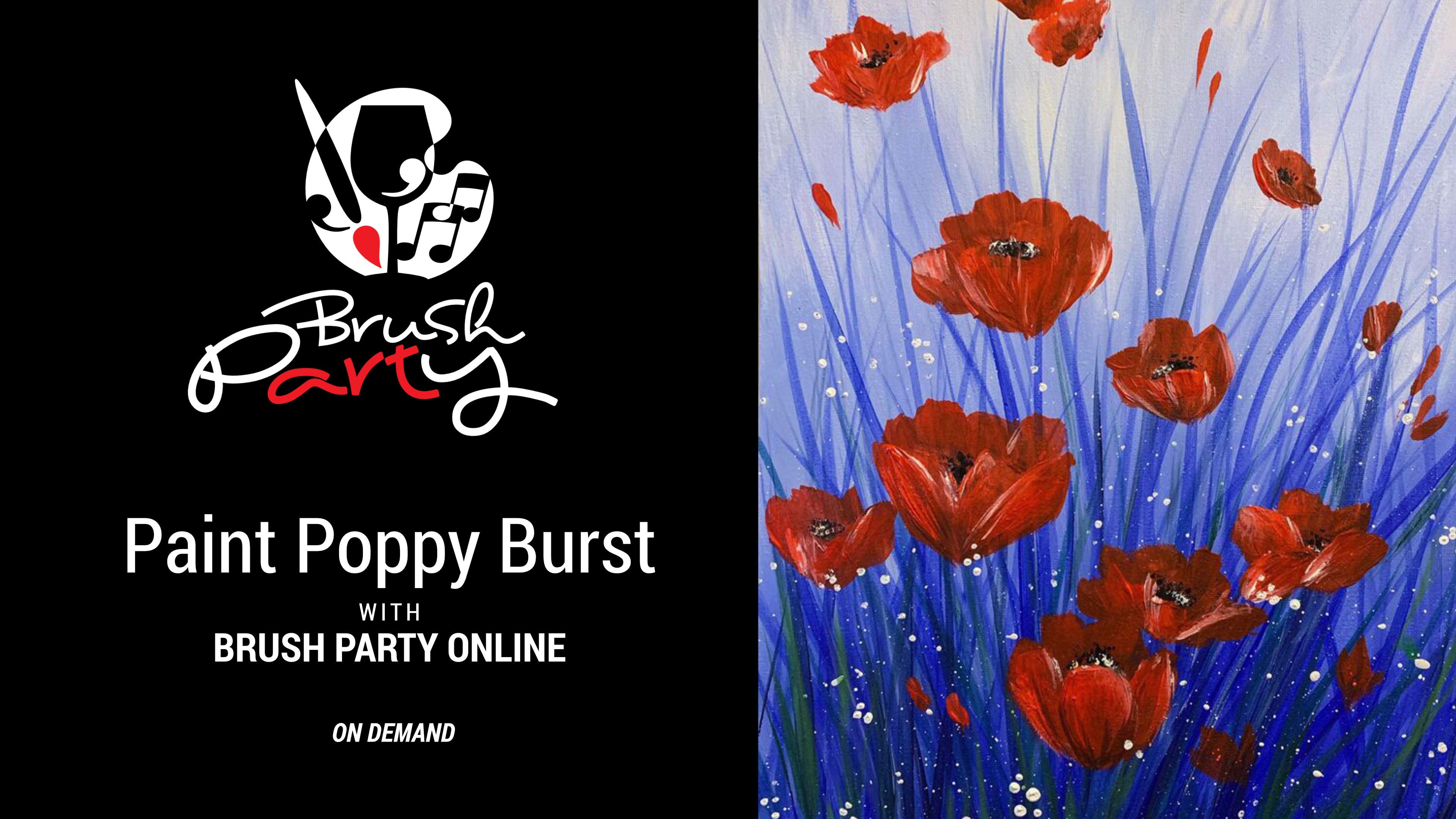 Paint Poppy Burst with Brush Party Online