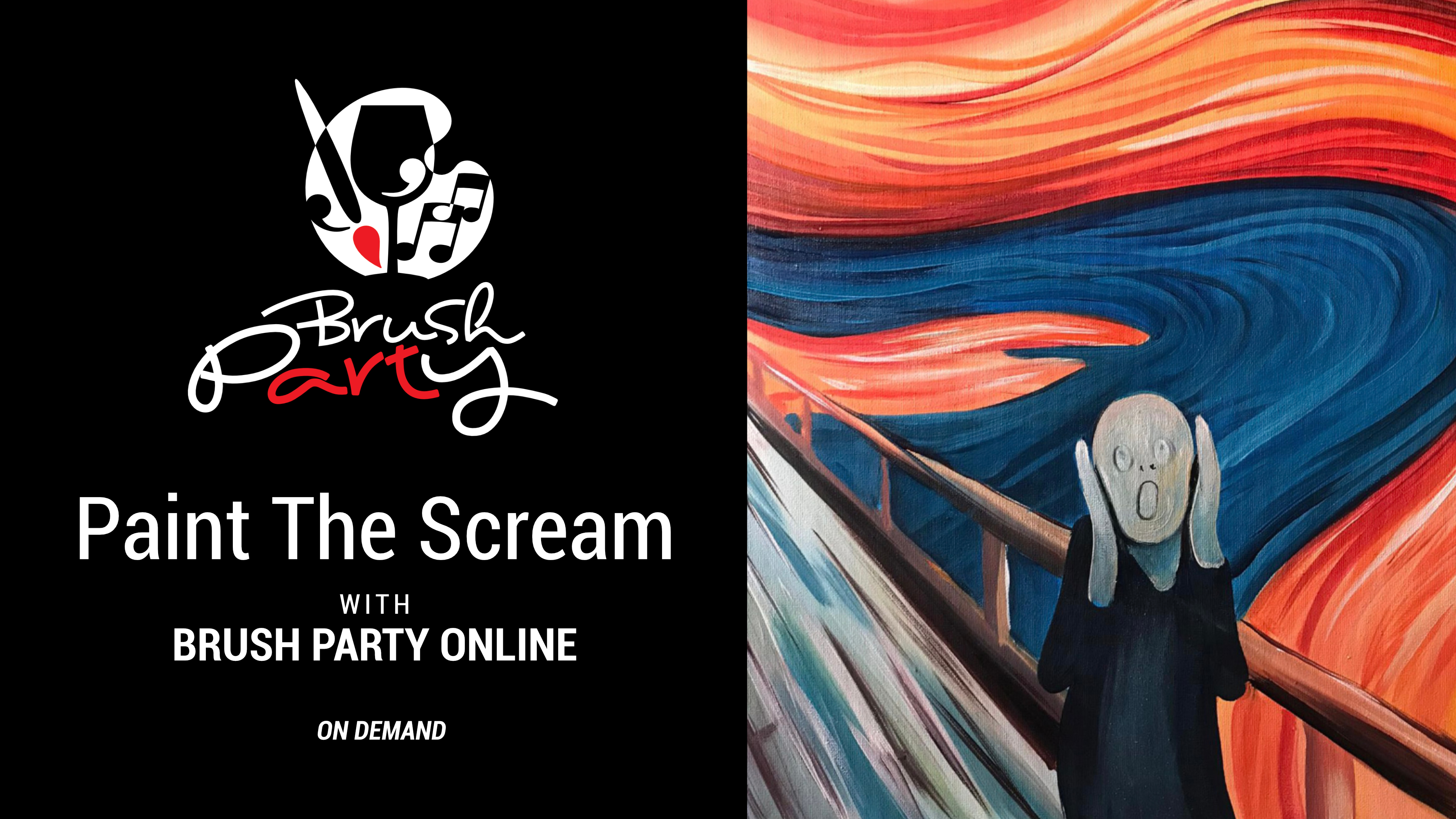 Paint The Scream (in the style of Edvard Munch) with Brush Party Online