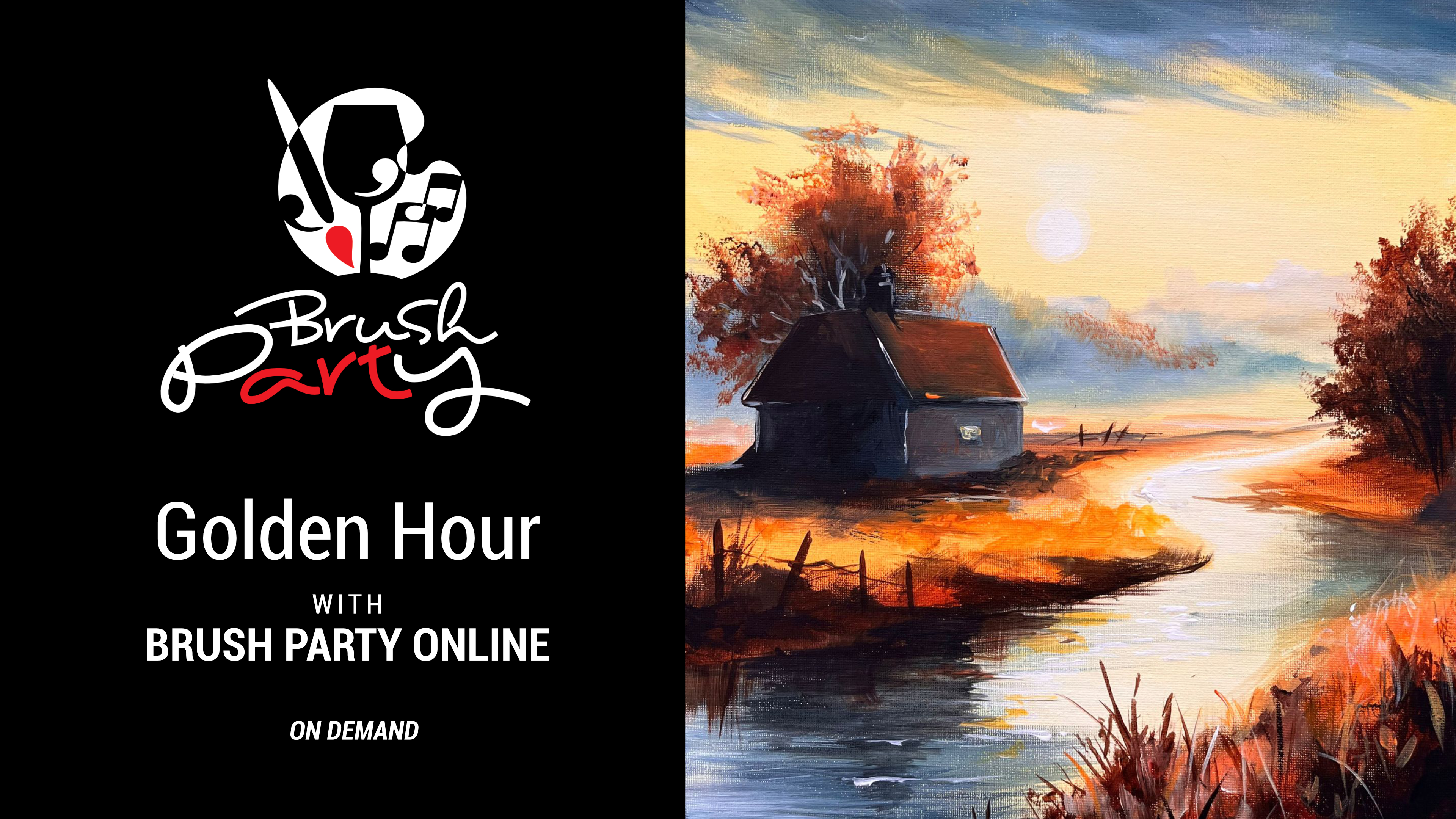 Paint ‘Golden Hour’ with Brush Party Online