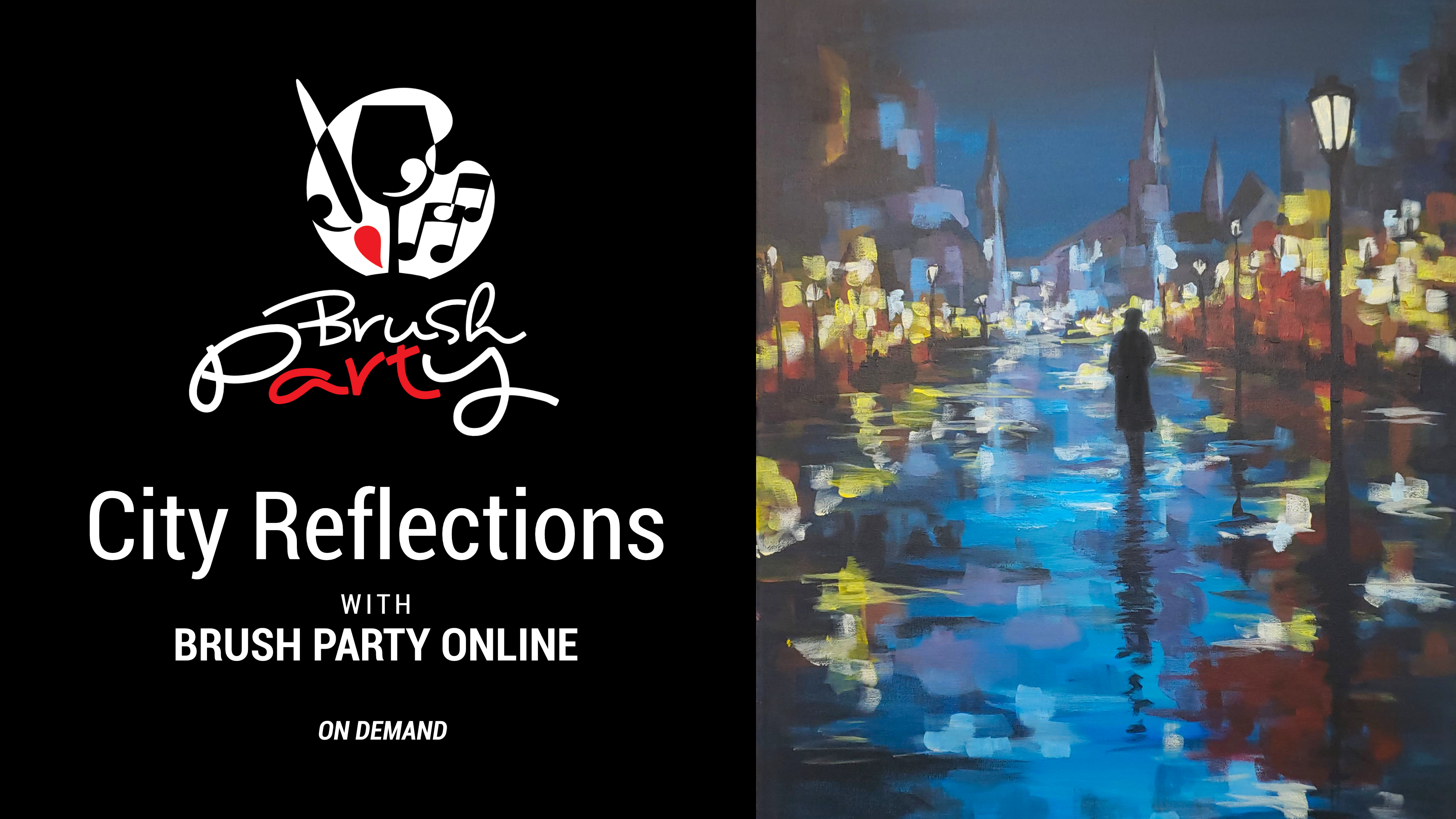 Paint ‘City Reflections’ with Brush Party Online