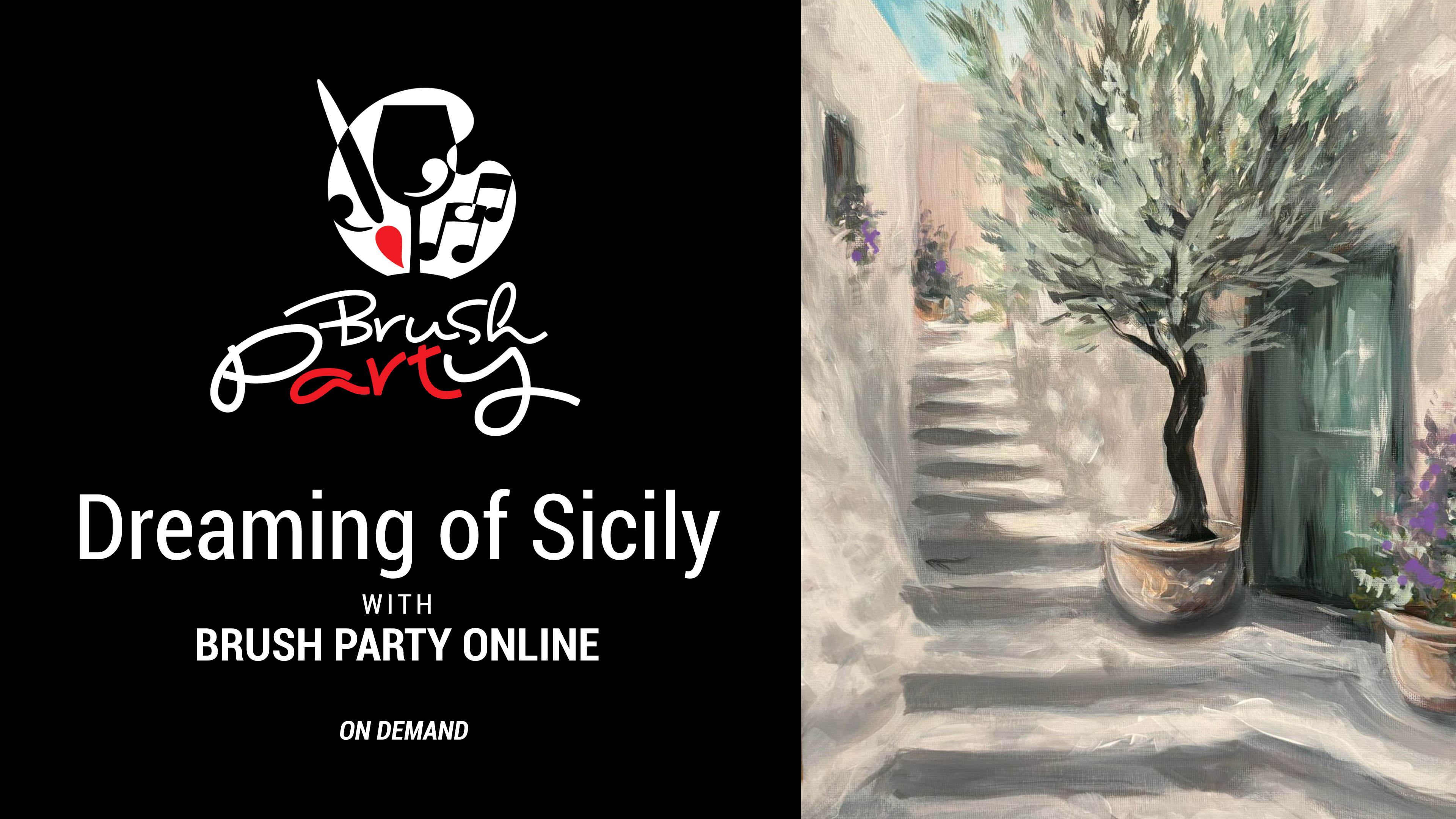 Paint ‘Dreaming of Sicily’ with Brush Party Online