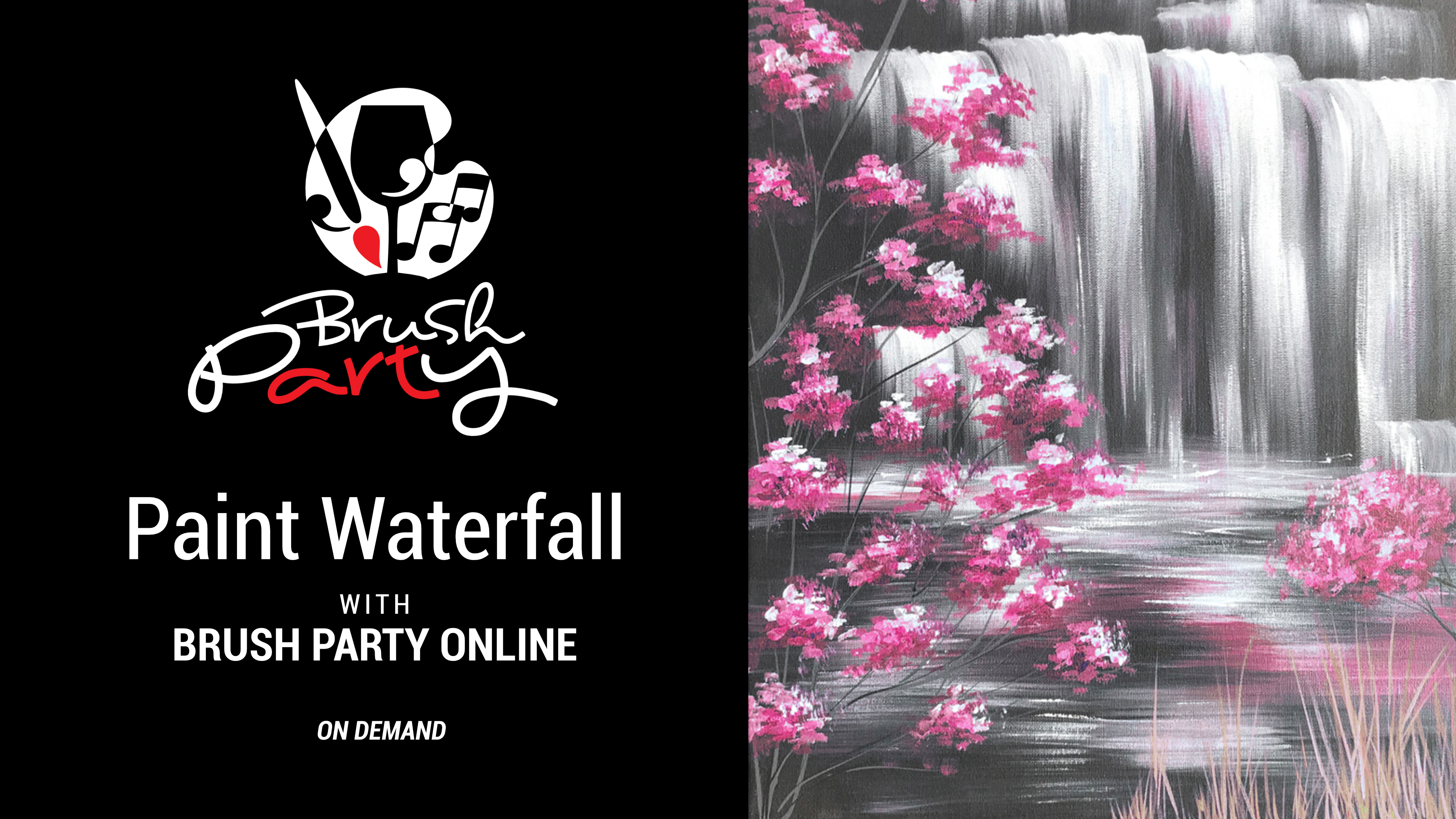 Paint ‘Waterfall’ with Brush Party Online