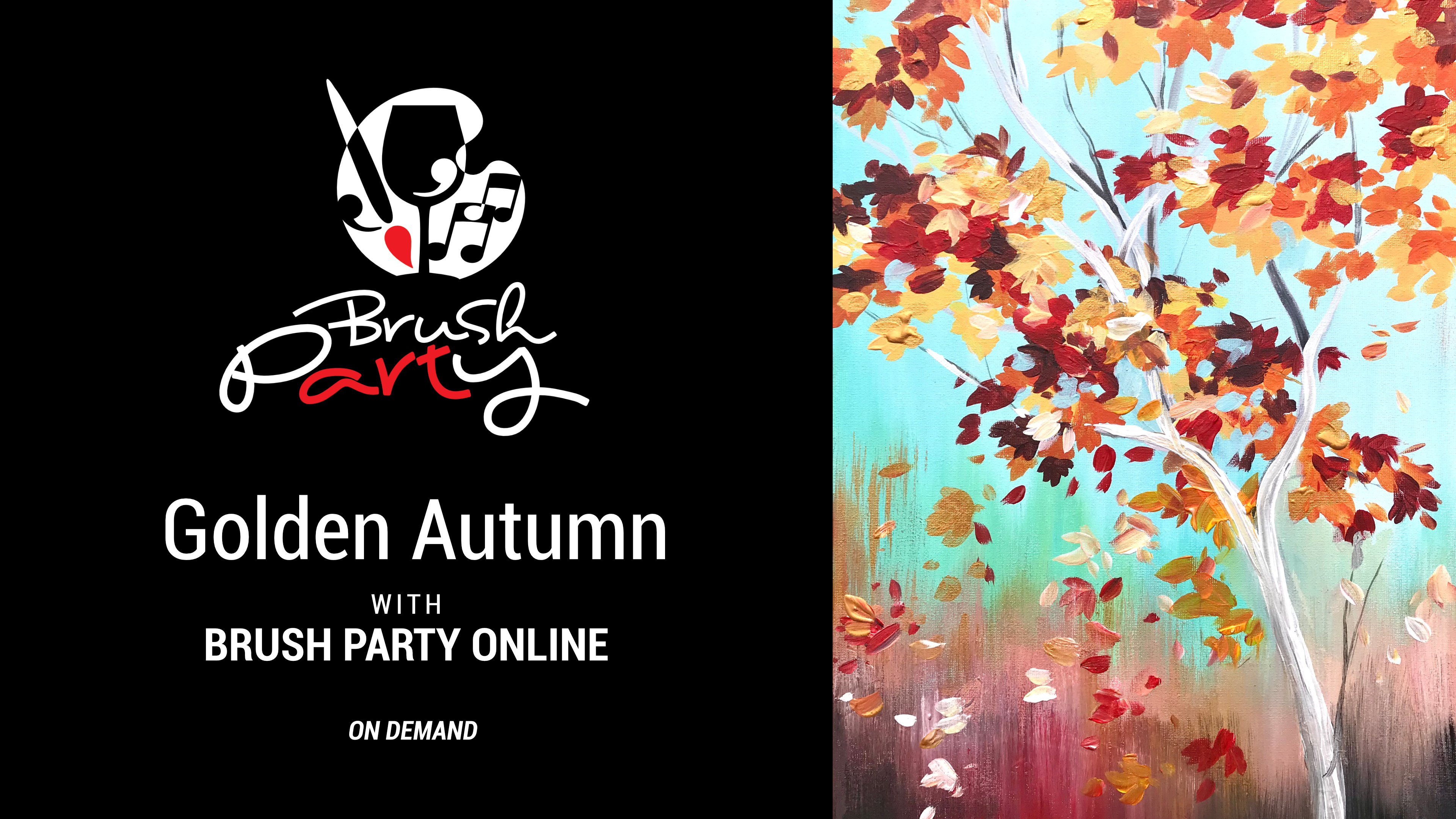 Paint ‘Golden Autumn’ with Brush Party Online