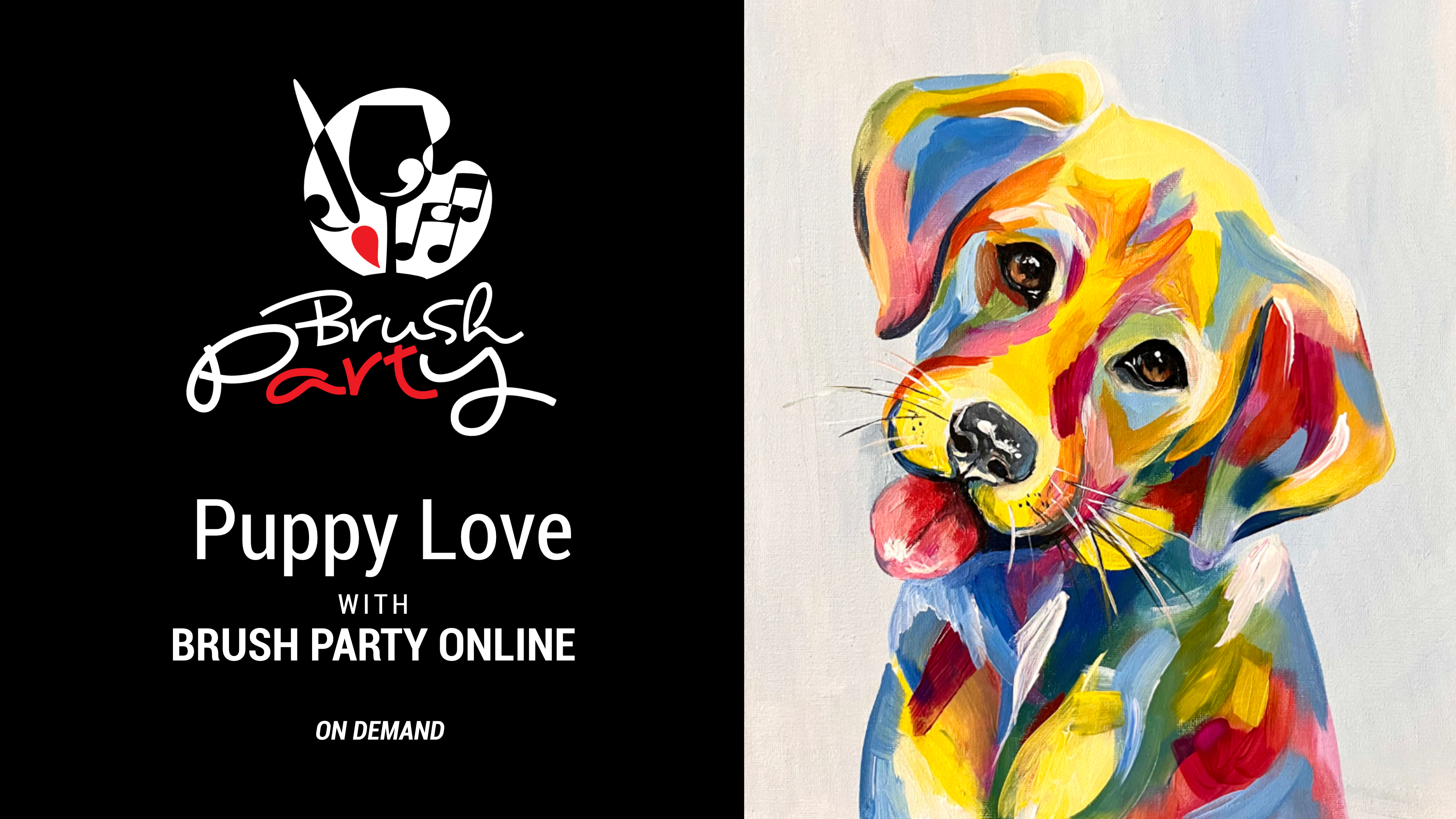 Paint ‘Puppy Love’ with Brush Party Online