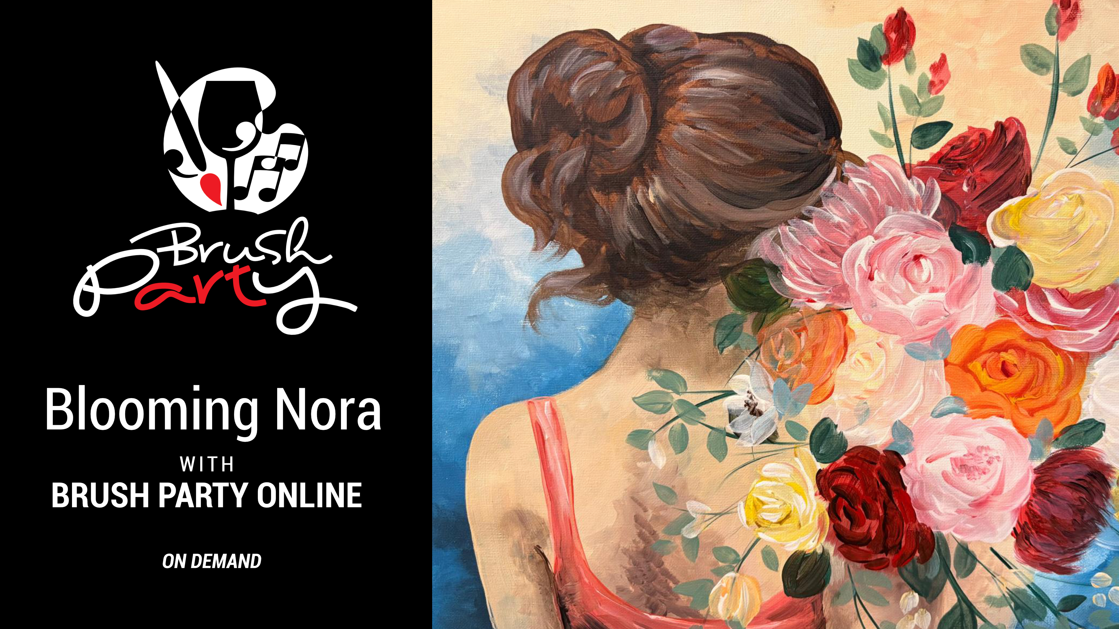 Paint ‘Blooming Nora’ with Brush Party Online