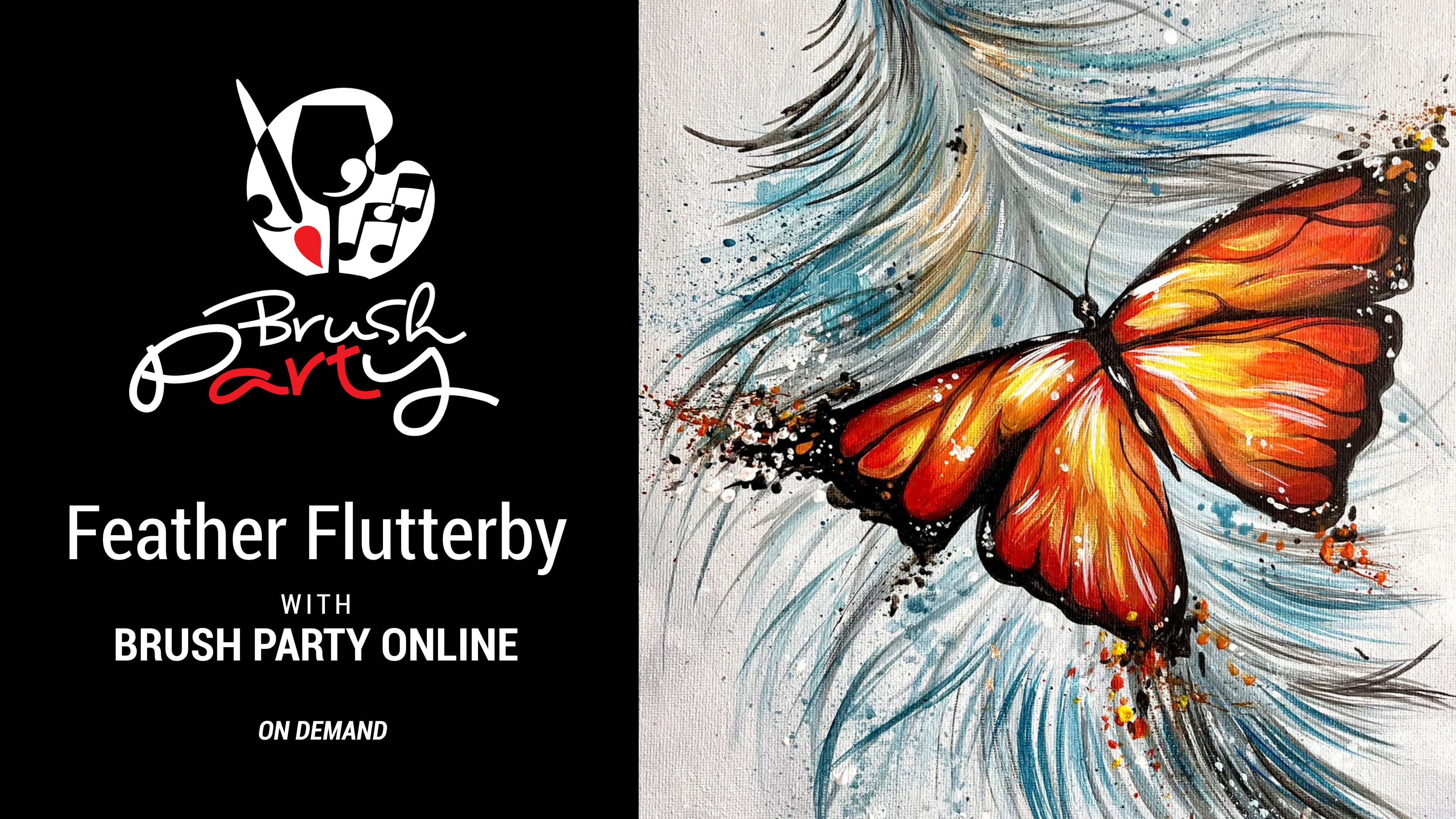 Paint ‘Feather Flutterby’ with Brush Party Online