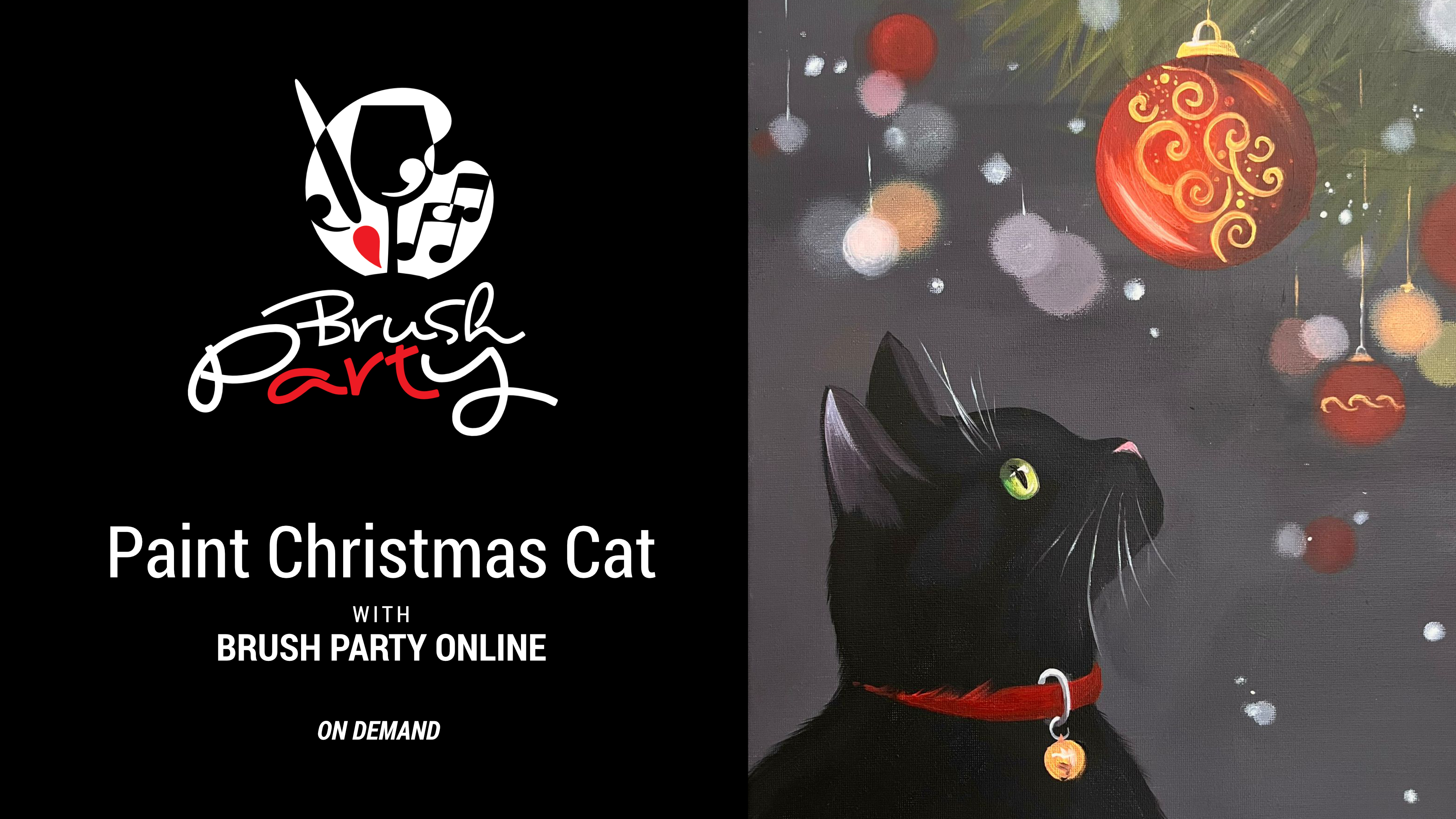 Paint ‘Christmas Cat’ with Brush Party Online
