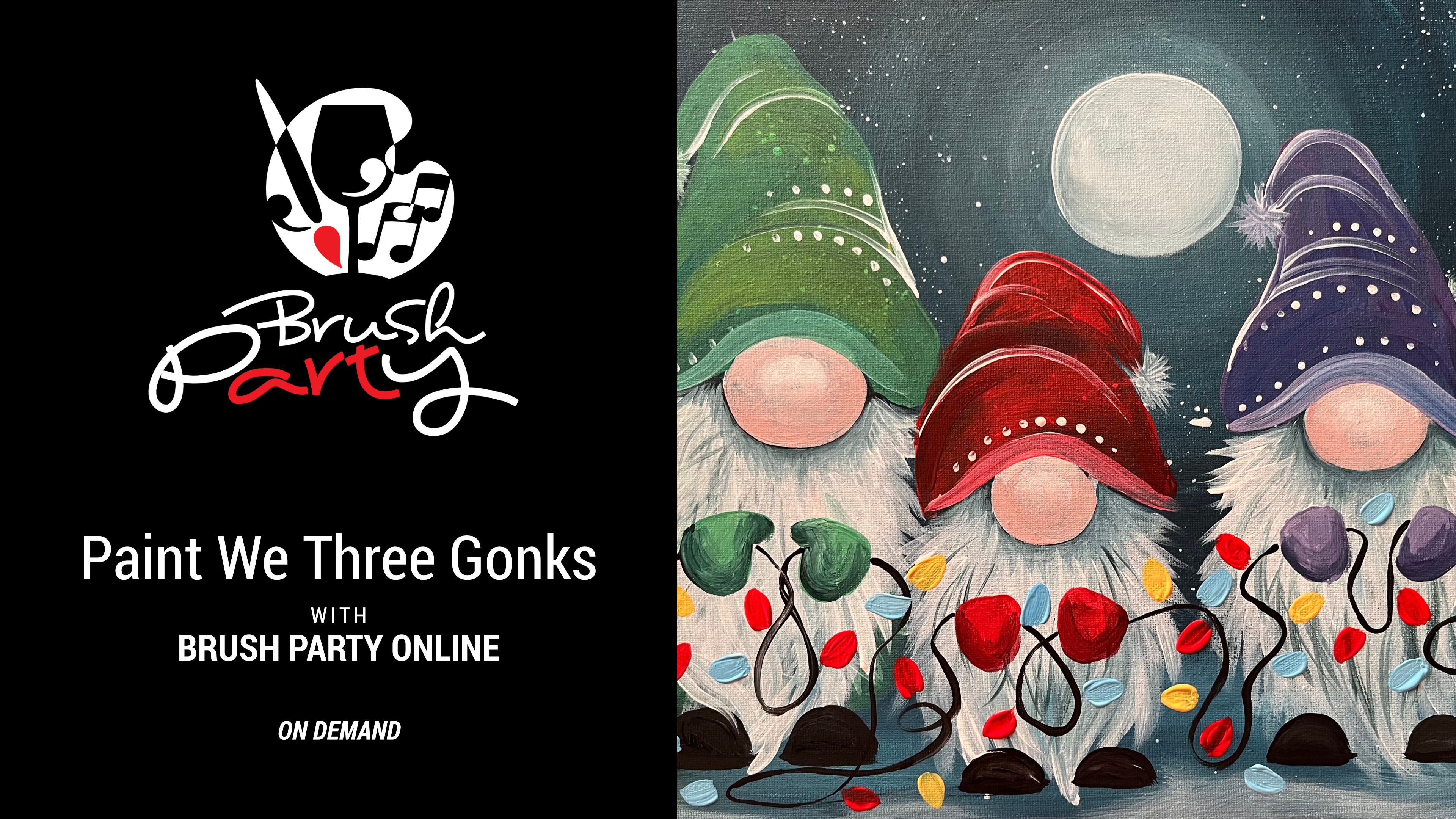 Paint ‘We Three Gonks’ with Brush Party Online