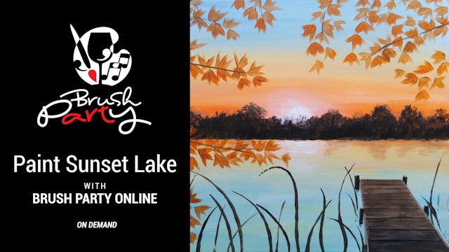Paint ‘Sunset Lake’ with Brush Party Online