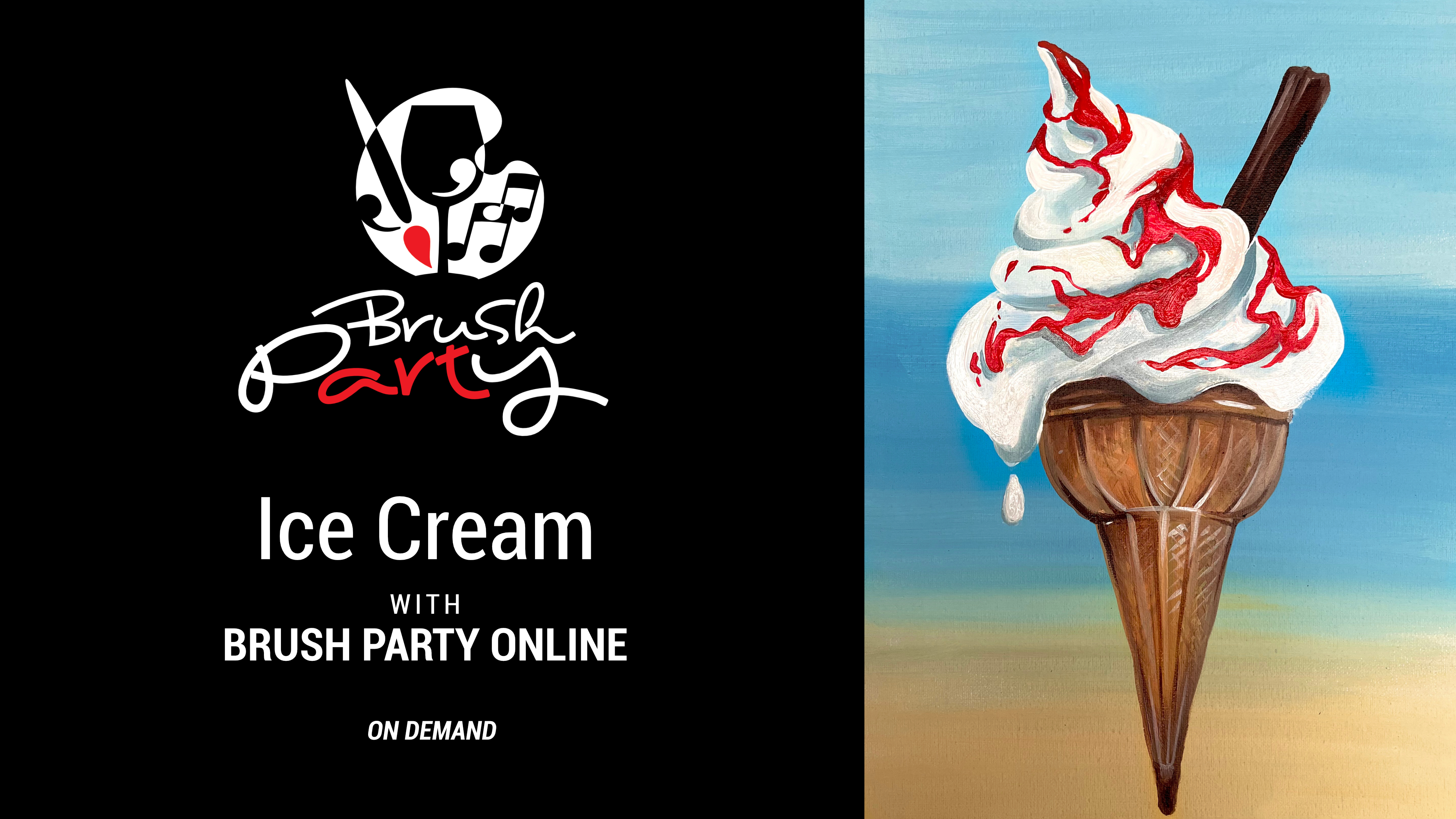 Paint ‘Ice Cream’ with Brush Party Online