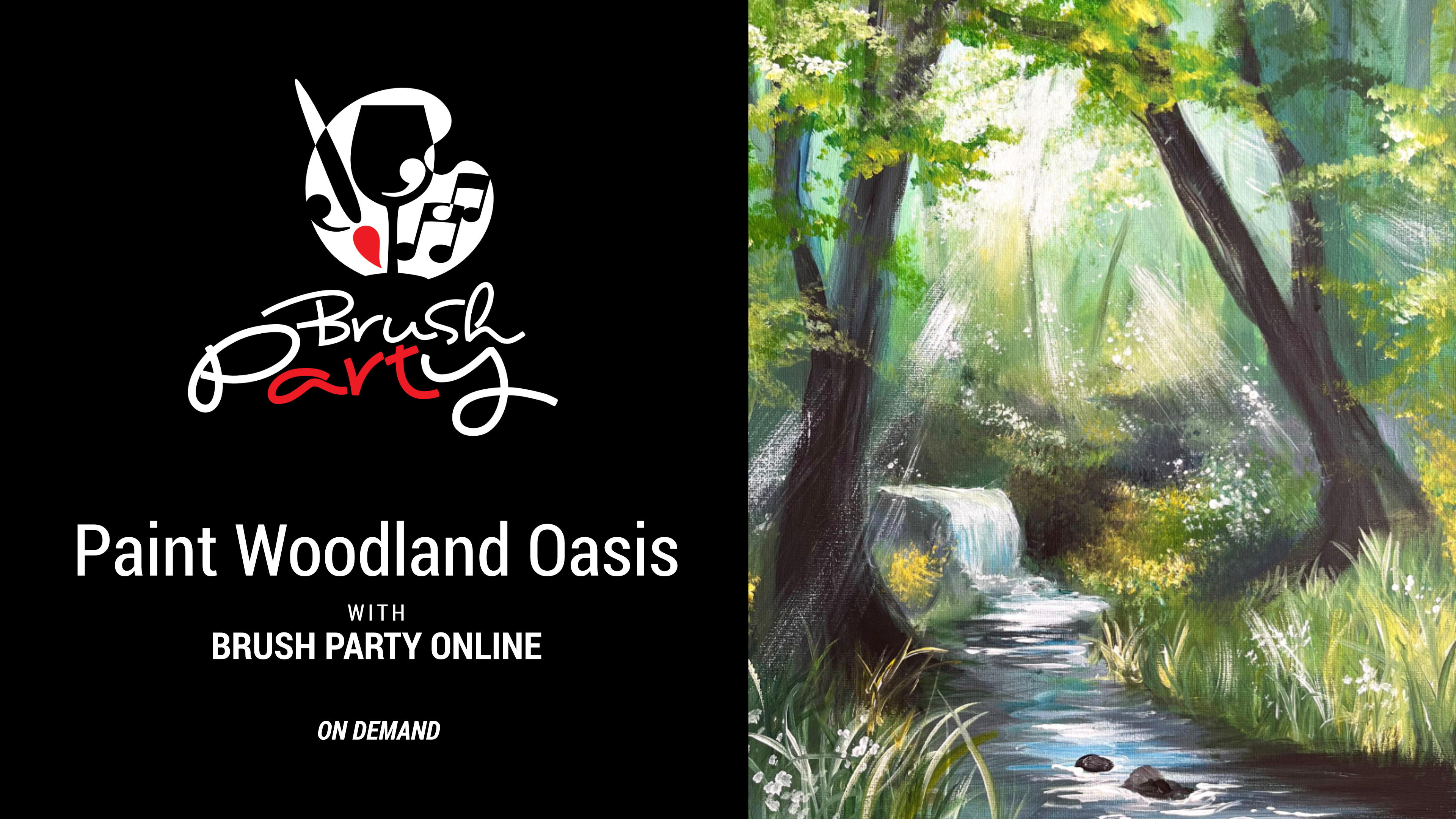 Paint ‘Woodland Oasis’ with Brush Party Online