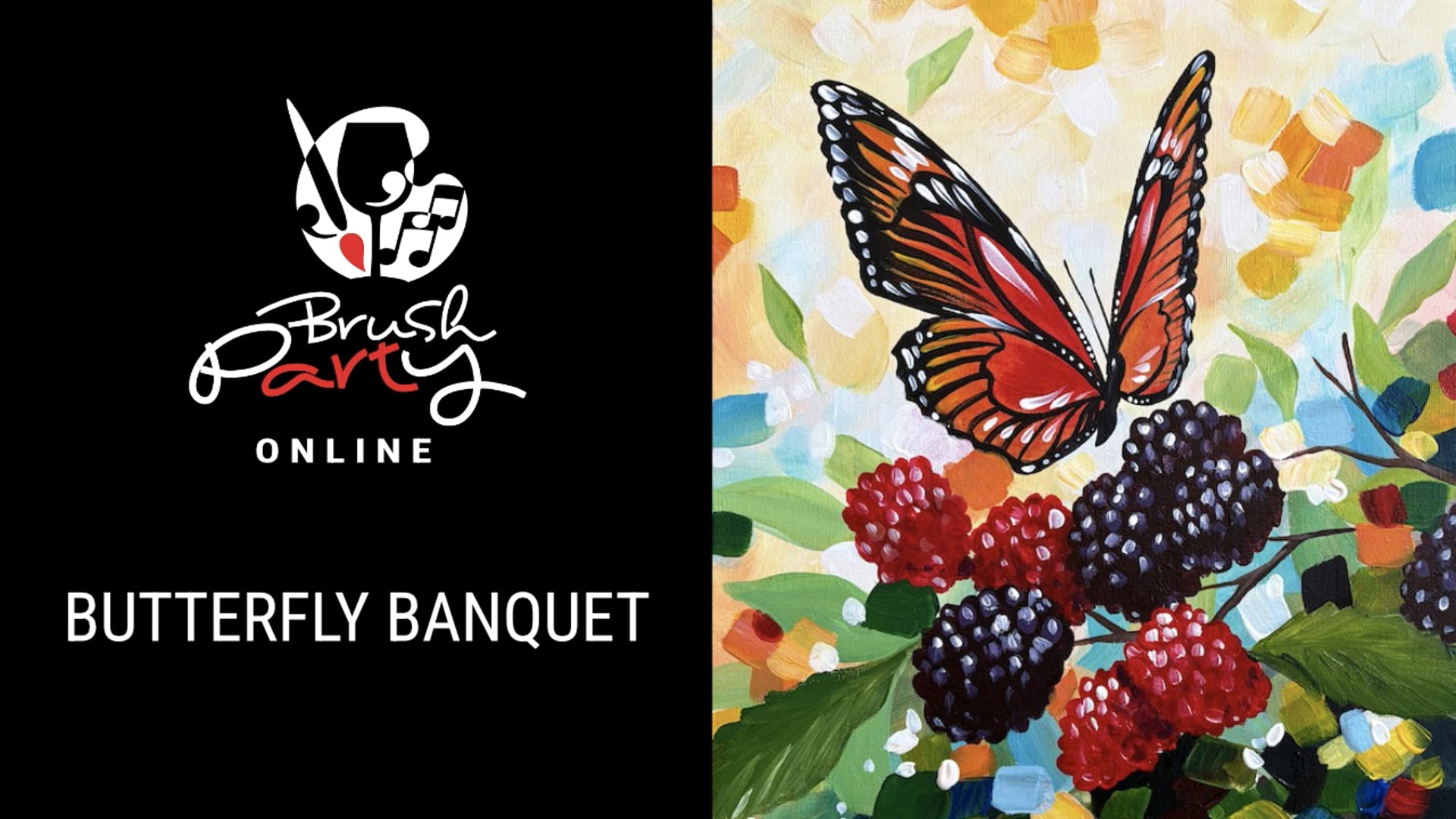 Paint ‘Butterfly Banquet’ with Brush Party Online