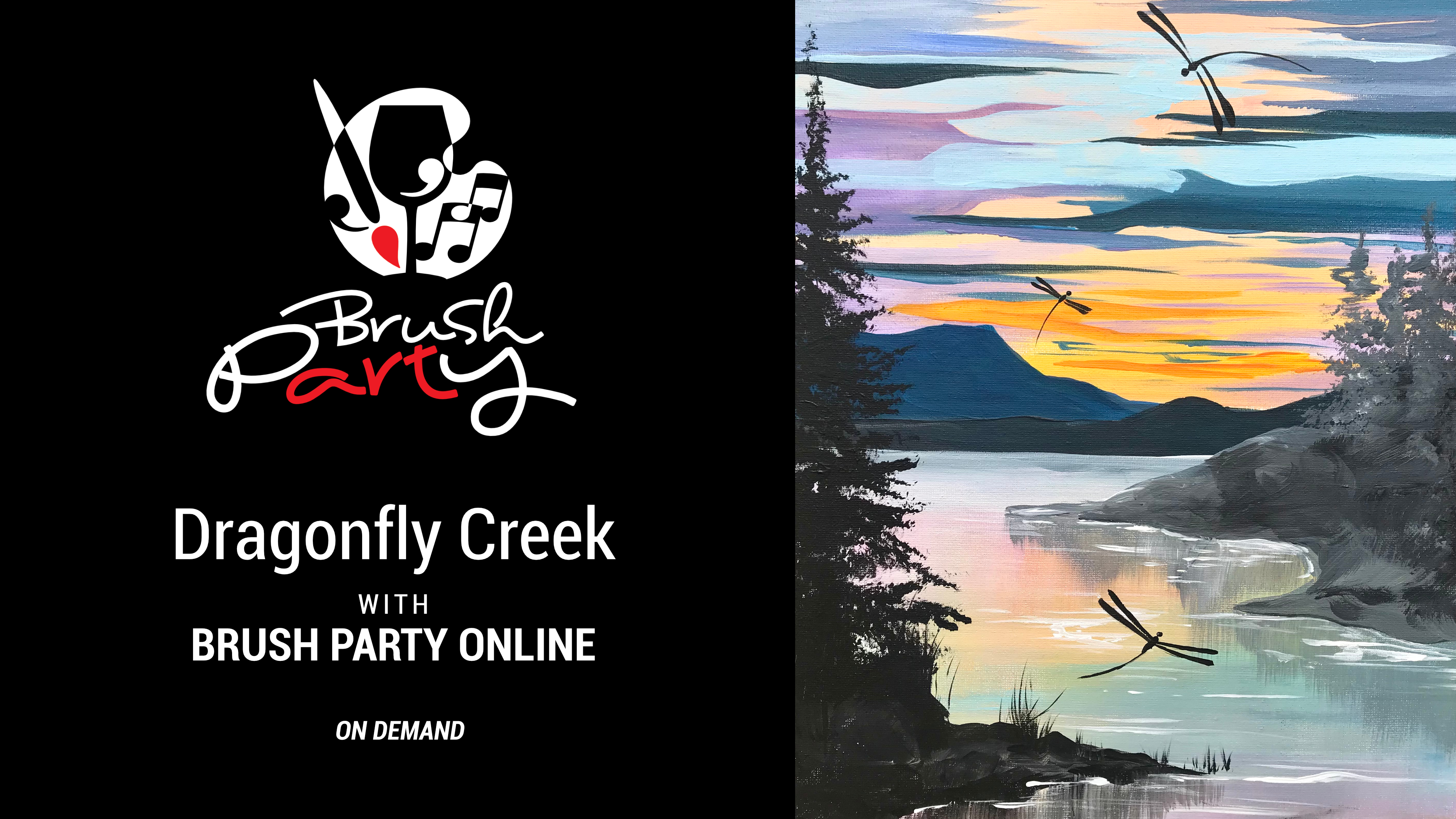Paint ‘Dragonfly Creek’ with Brush Party Online