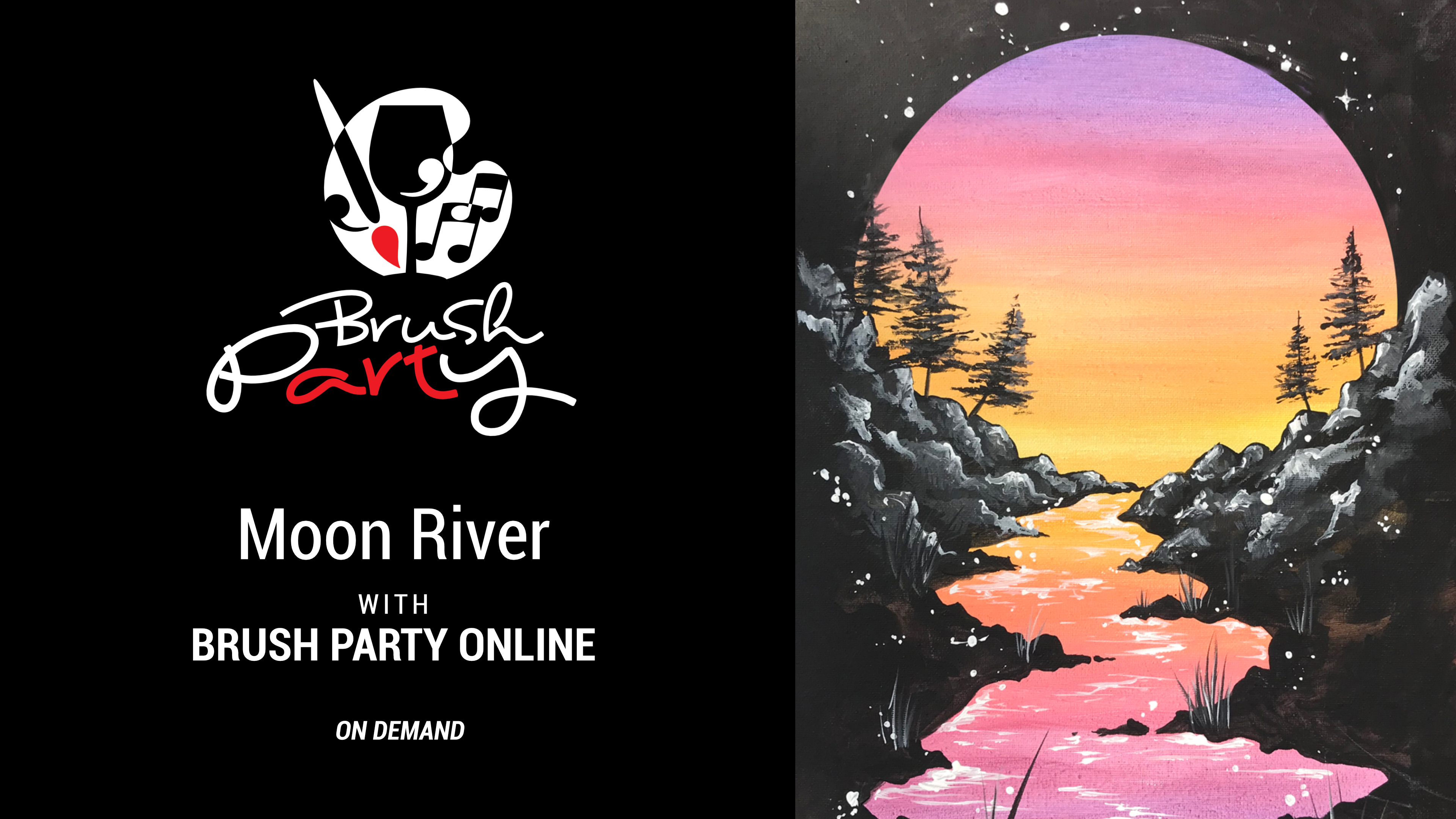 Paint ‘Moon River’ with Brush Party Online