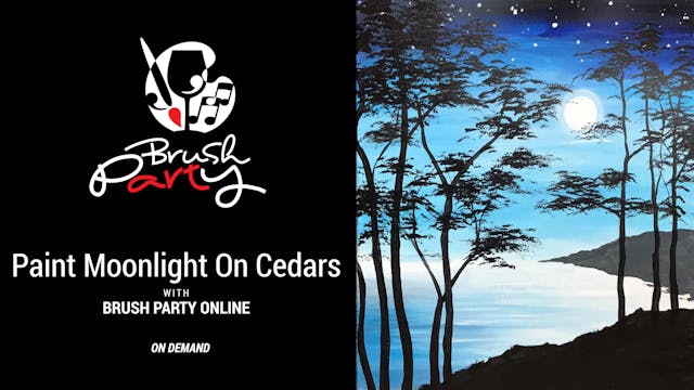 Paint Moonlight on Cedars with Brush ...