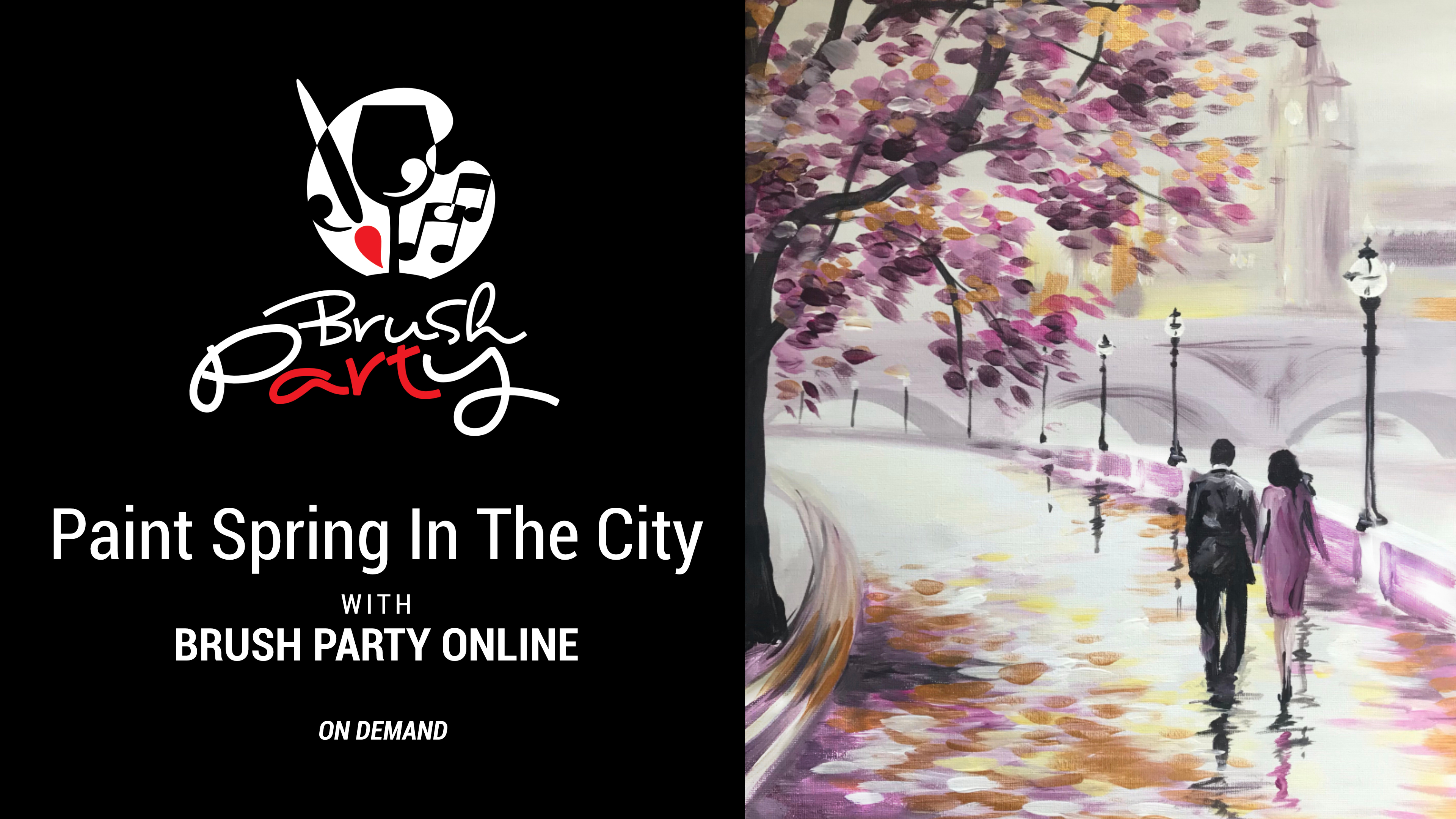 Paint ‘Spring in The City’ with Brush Party Online