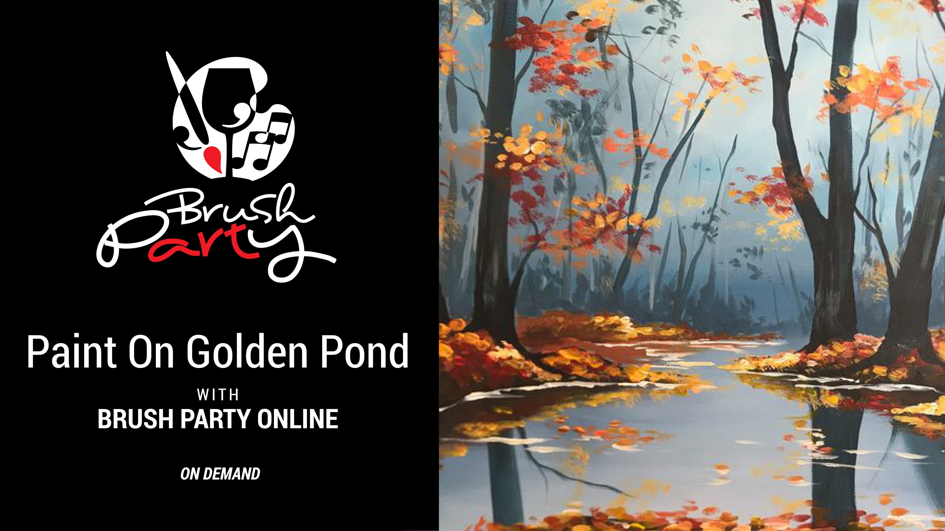 Paint On Golden Pond with Brush Party Online