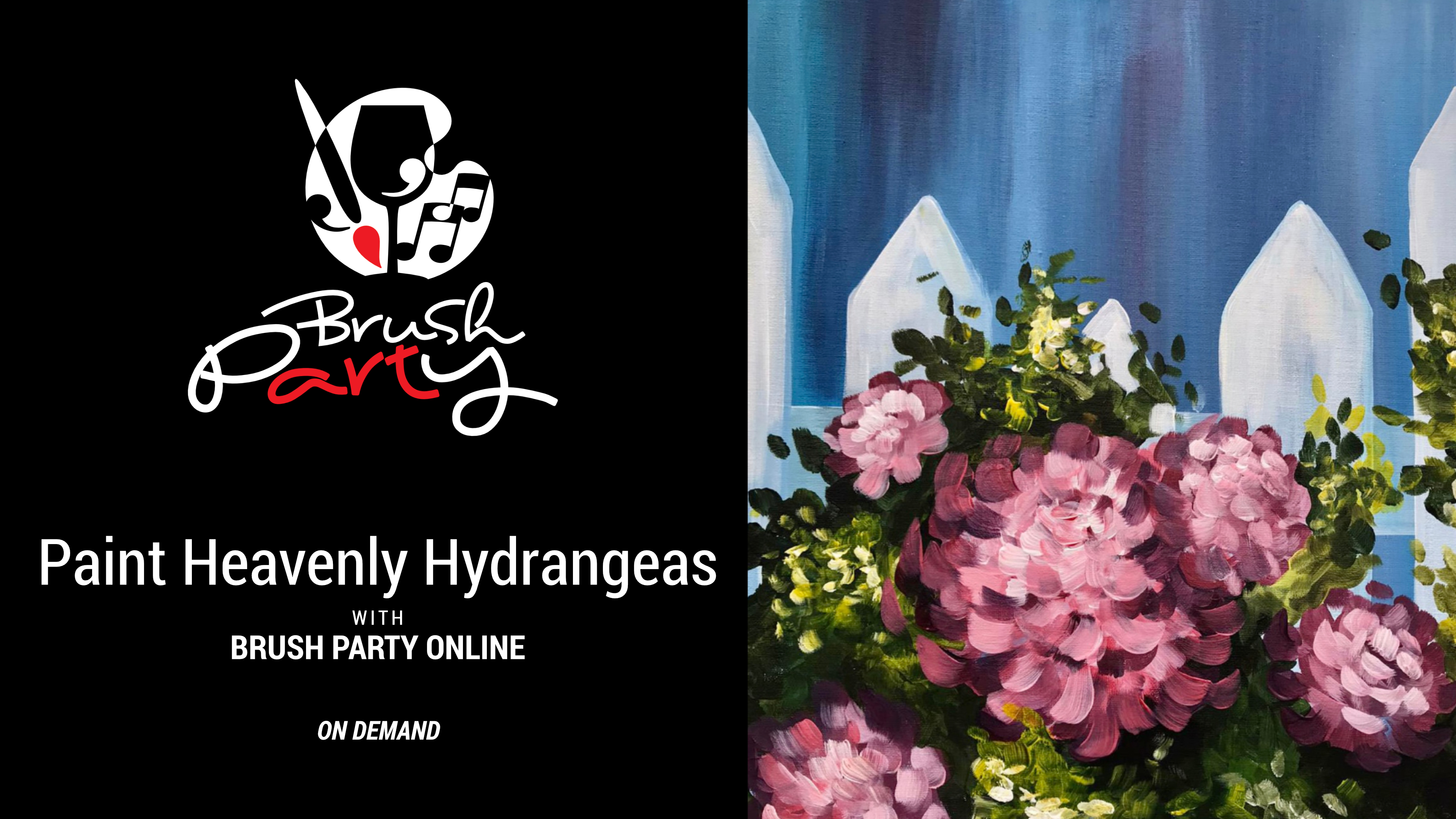 Paint Heavenly Hydrangeas with Brush Party Online