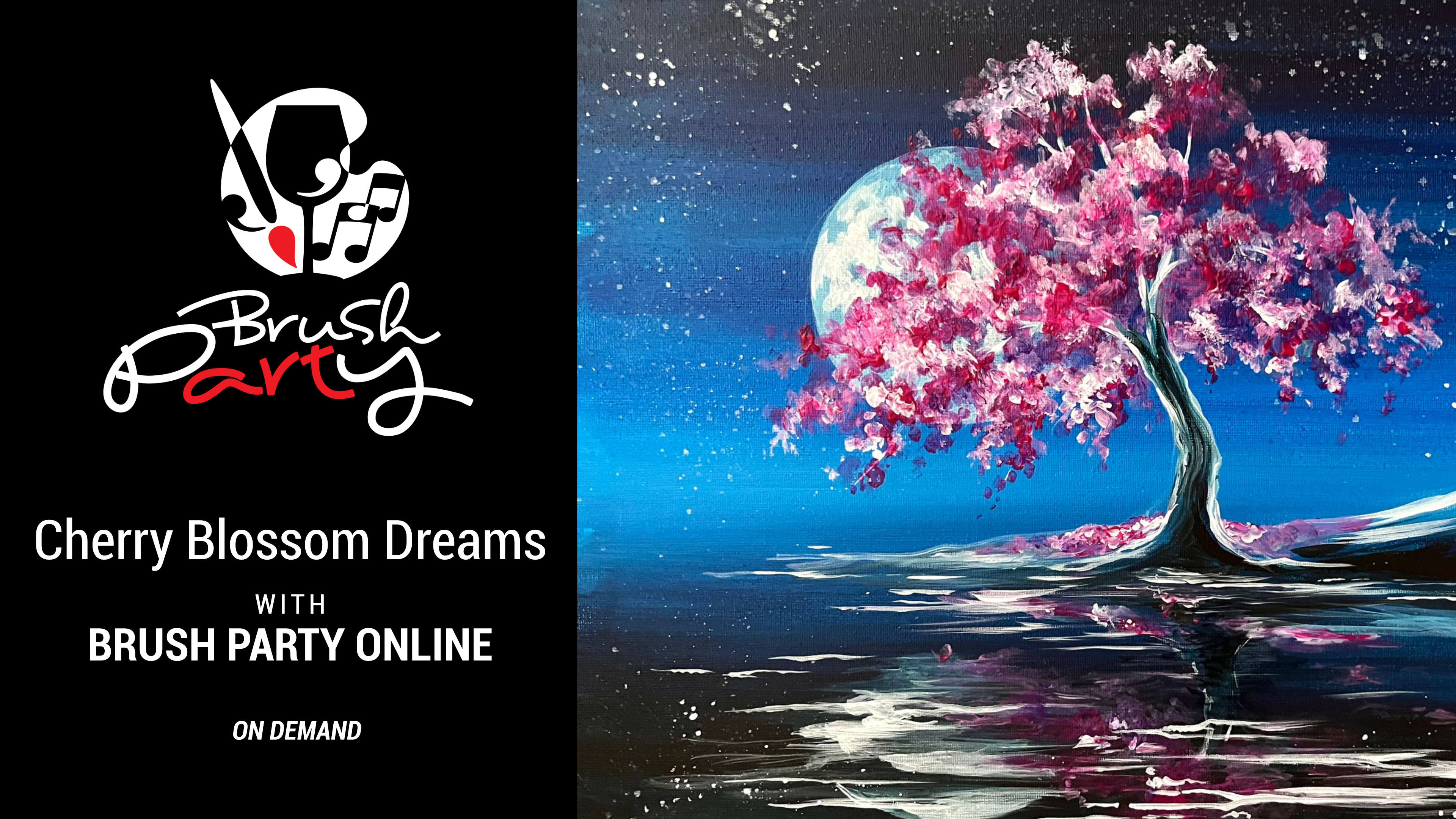 Paint ‘Cherry Blossom Dreams’ with Brush Party Online