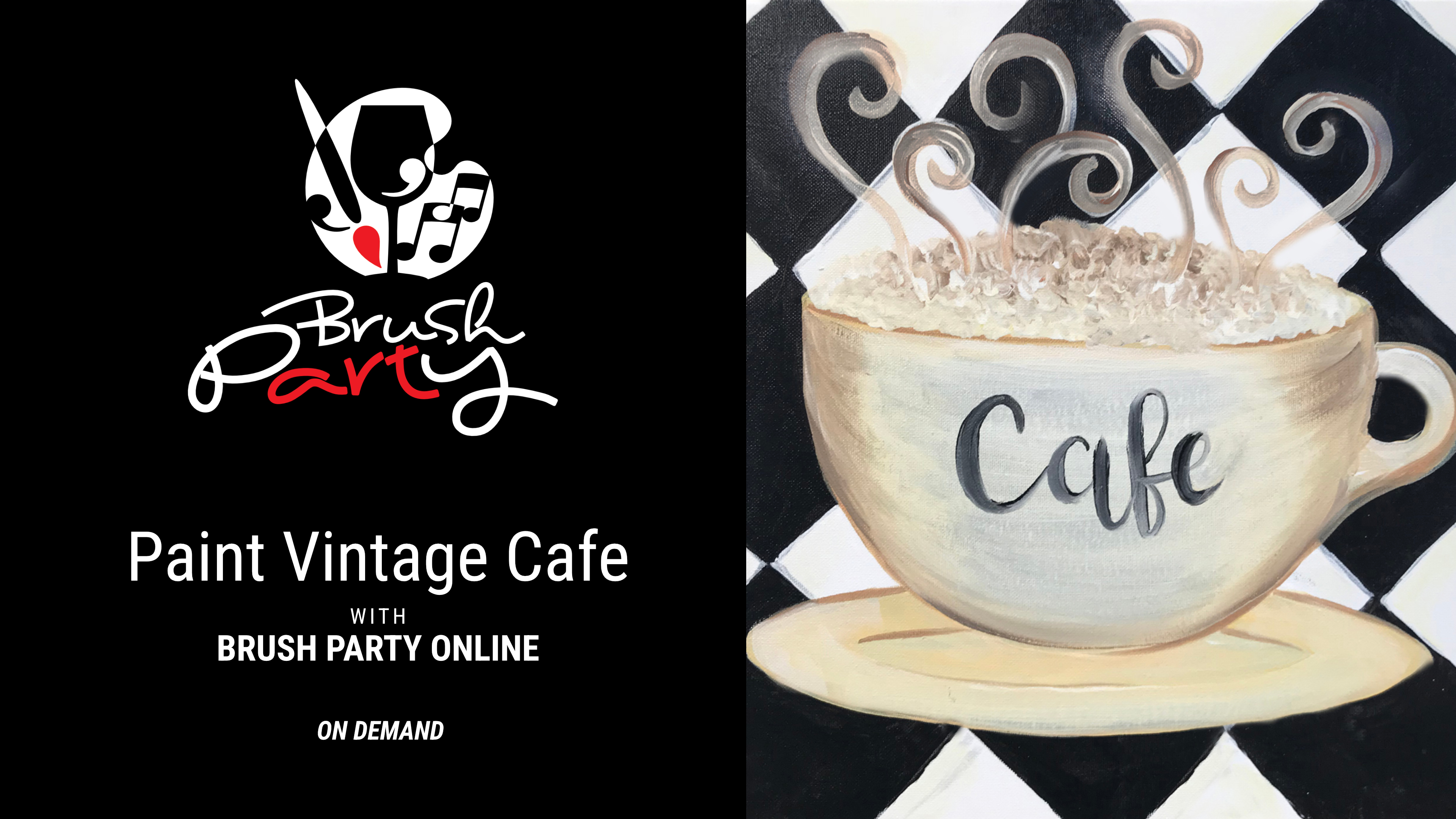 Paint 'Vintage Cafe' with Brush Party Online