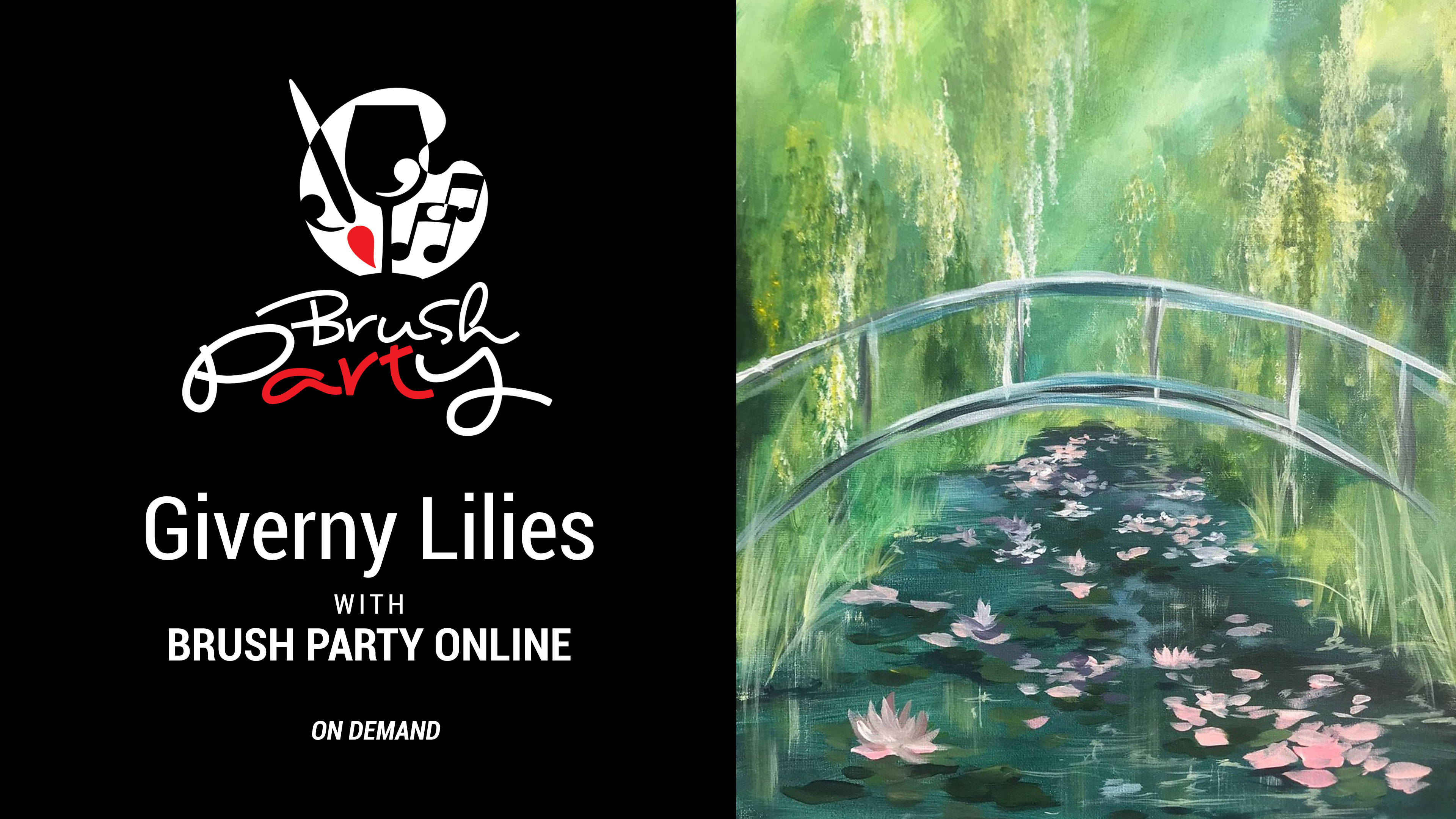 Paint ‘Giverny Lilies’ with Brush Party Online